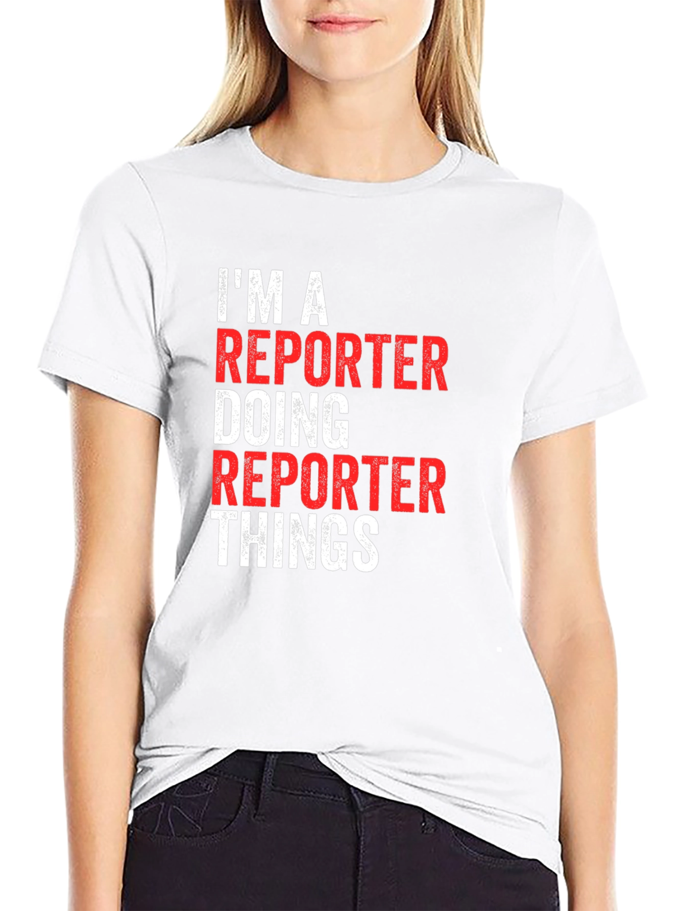 Black Reporter T-Shirt - I'm A Reporter Doing Reporter Things view 9