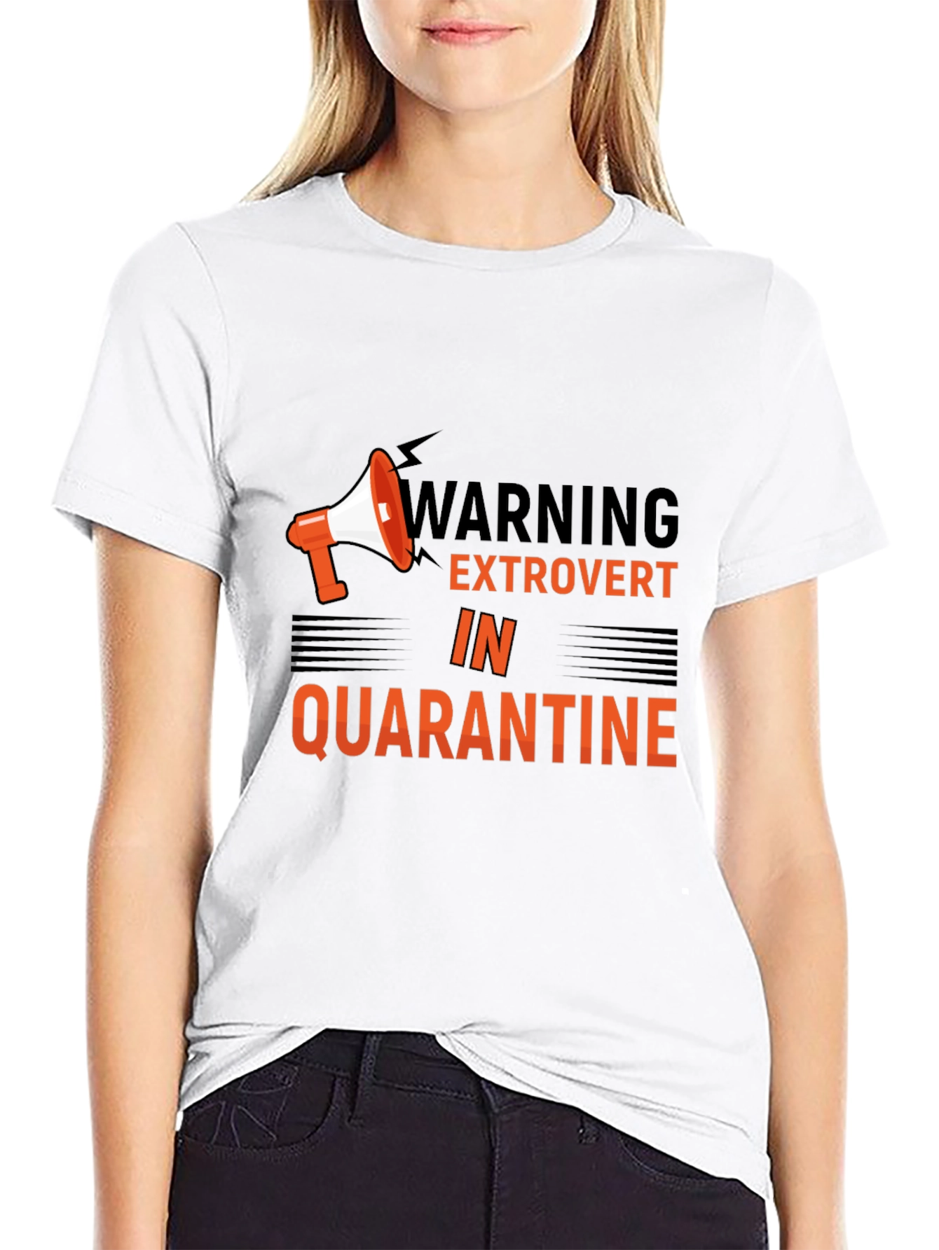Black Extrovert in Quarantine Graphic Tee view 9