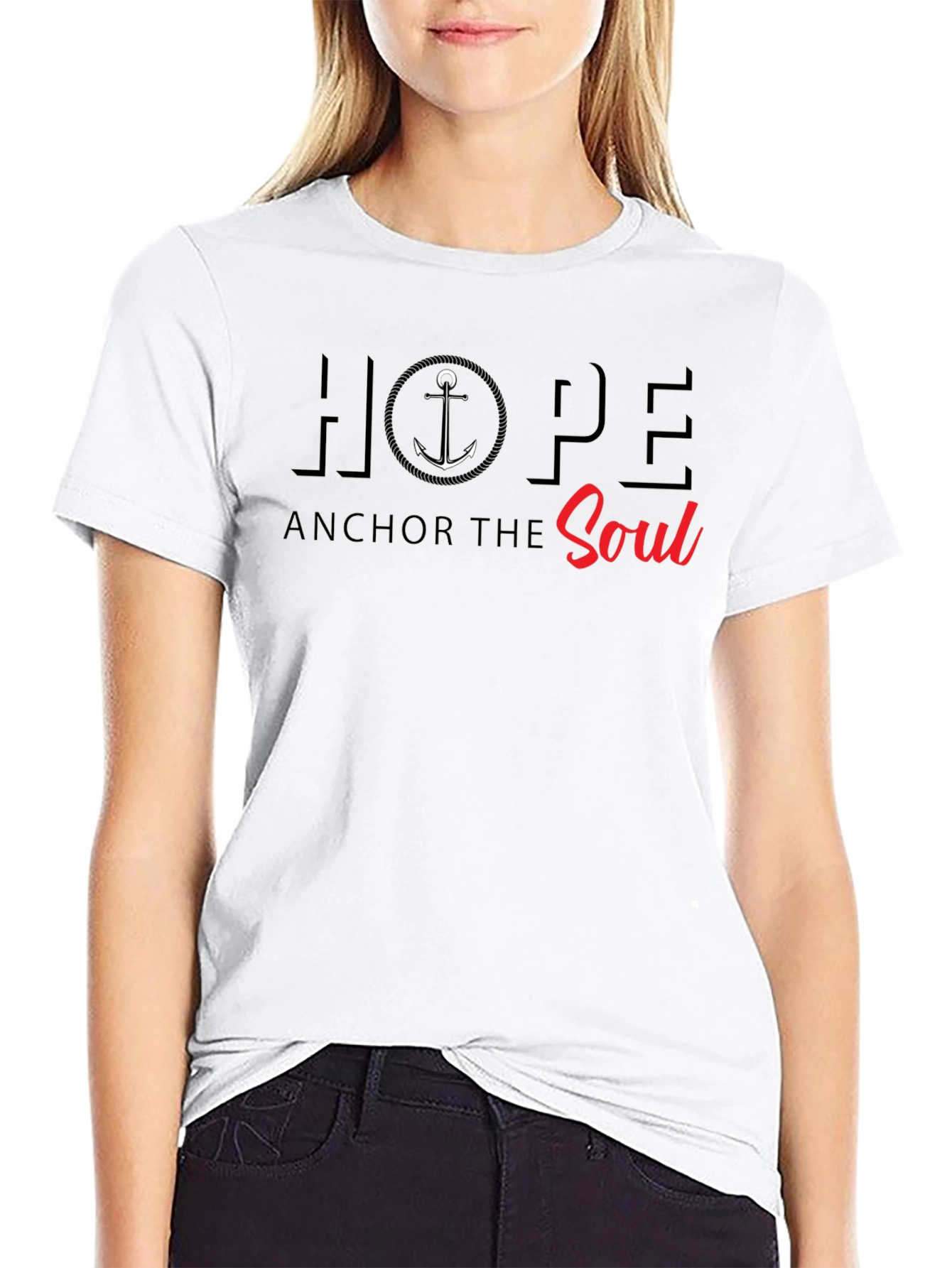 Black Hope Anchor the Soul Graphic T-Shirt view 9