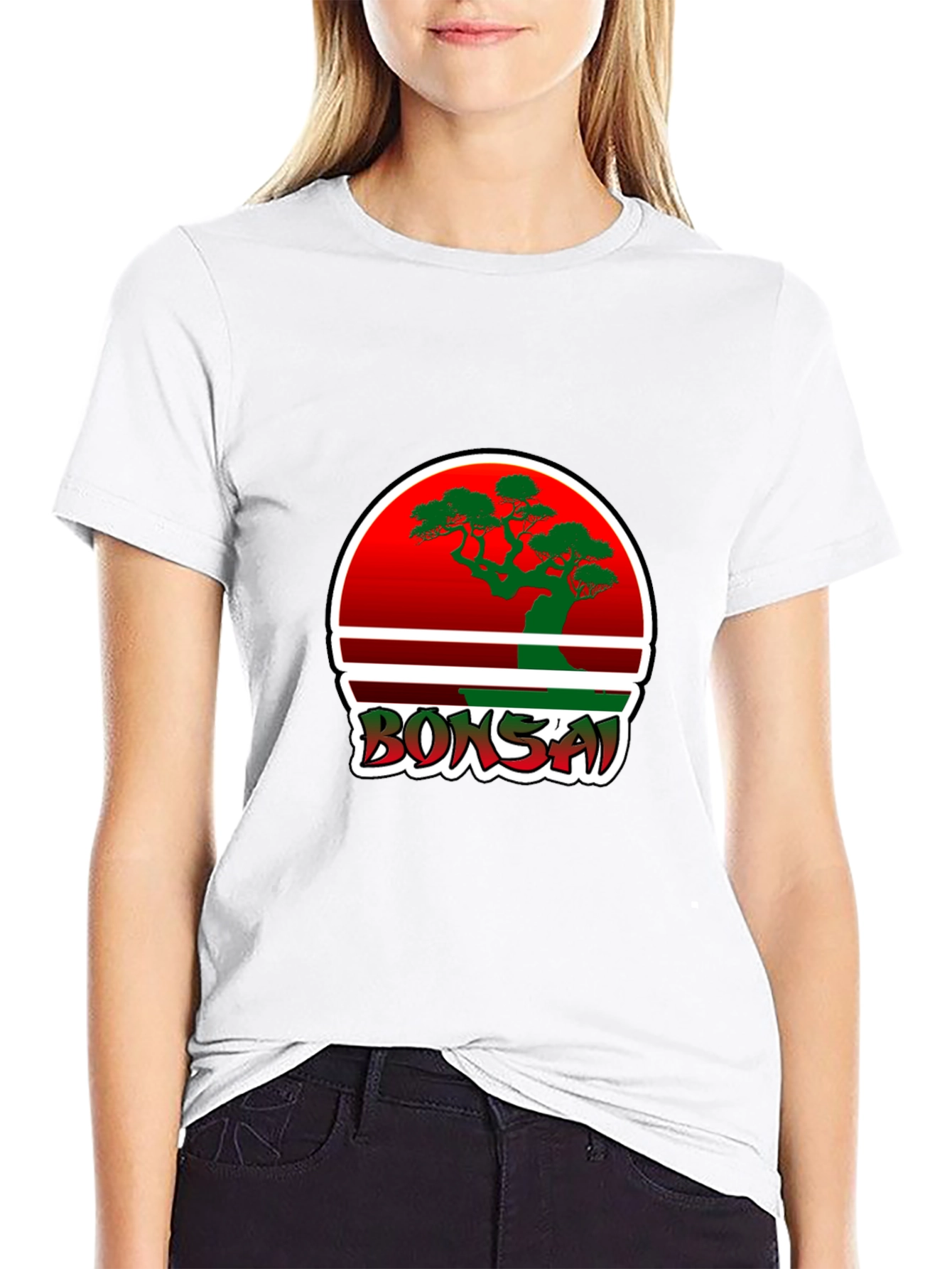 Bonsai Graphic Tee - Red Circle Bonsai Design - 9