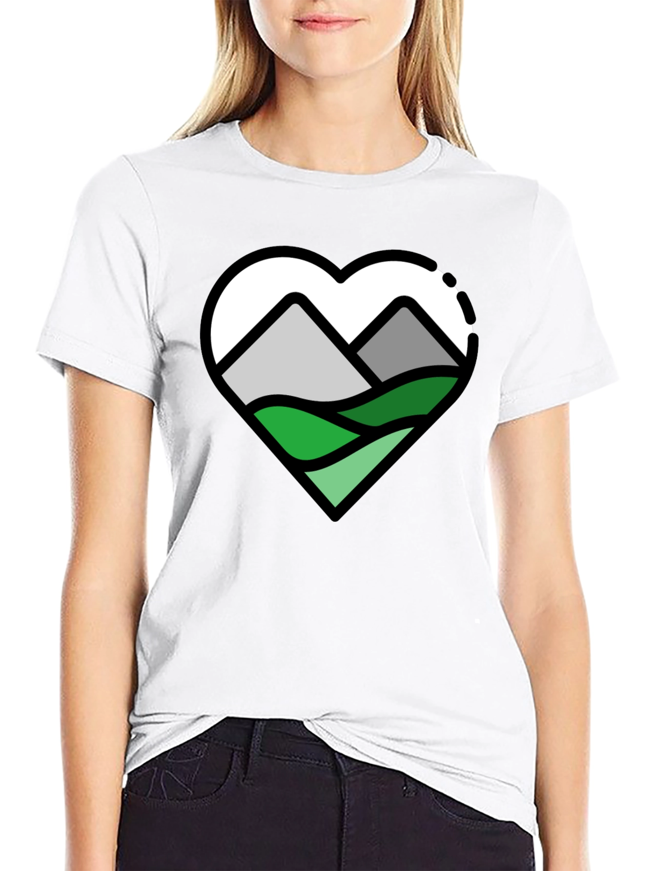 Black Mountain Heart Graphic T-Shirt - Nature Lover Tee view 9