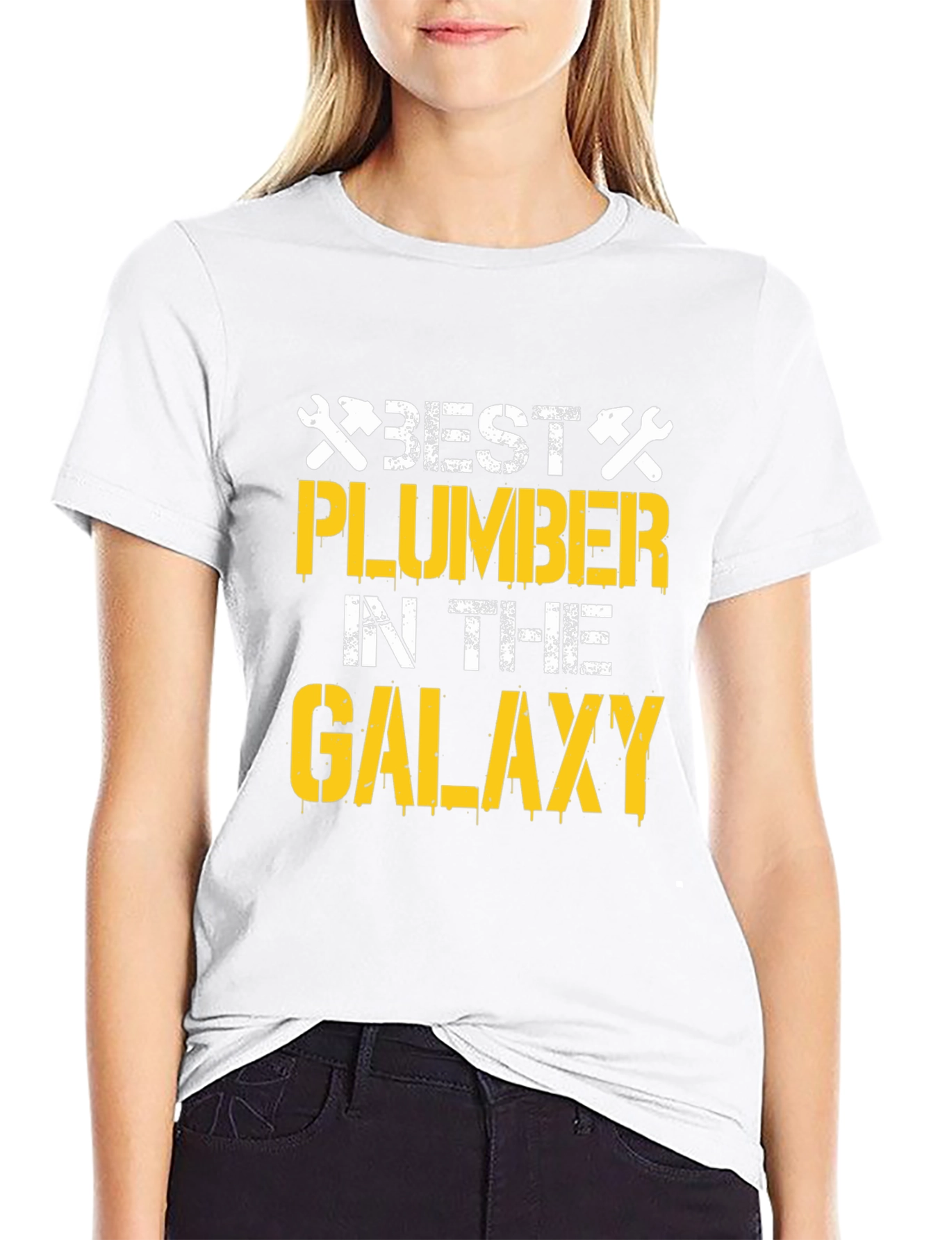 Black Best Plumber in the Galaxy T-Shirt - Cool Plumbing Gift view 9