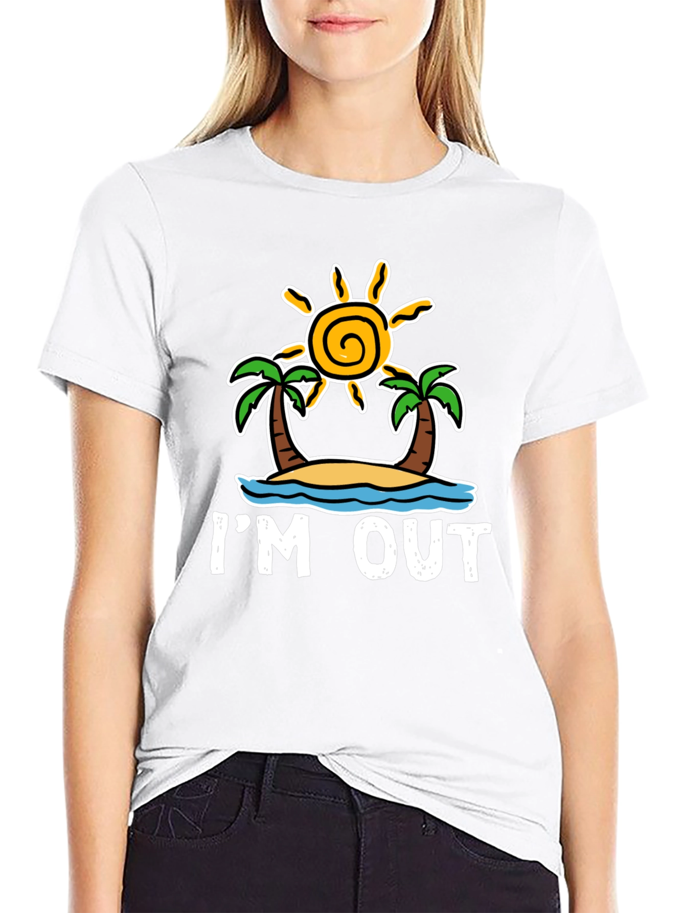 Black I'm Out T-Shirt: Beach Island Getaway Tee view 9