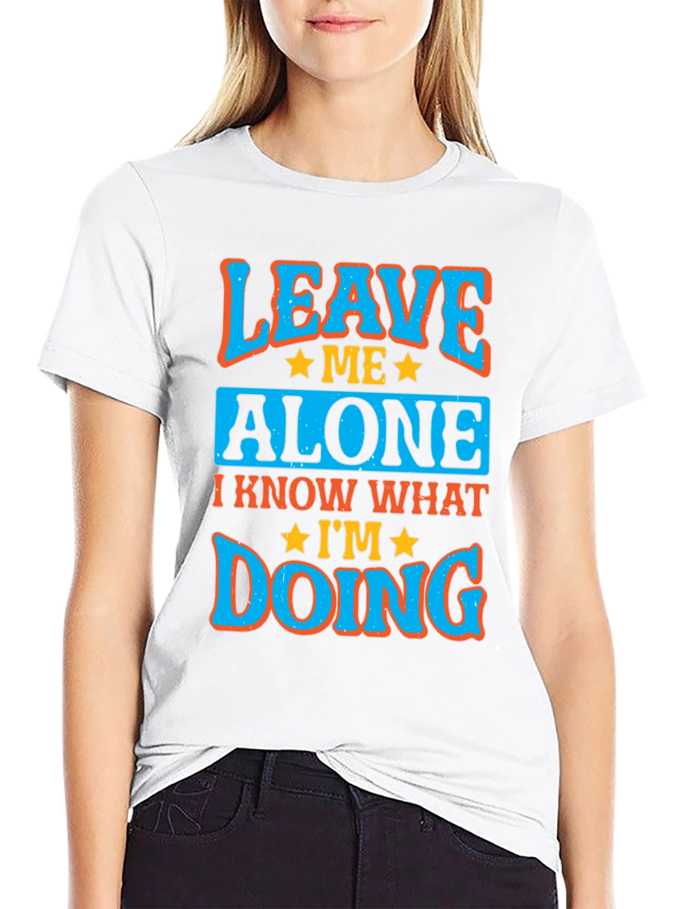 Black Leave Me Alone Graphic Tee - I Know What I'm Doing T-Shirt view 9