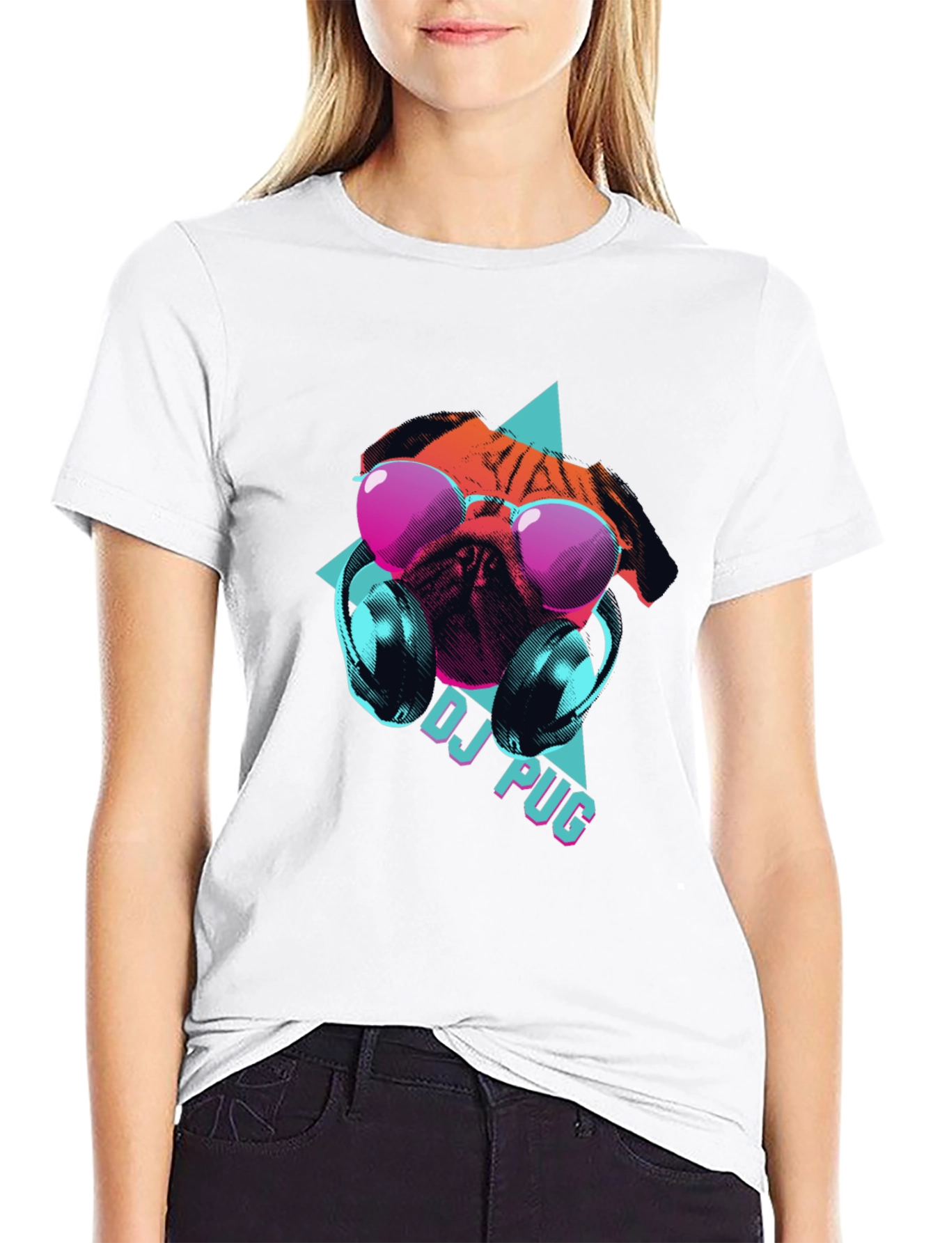 Black DJ Pug Graphic Tee - Cool Canine Style view 9