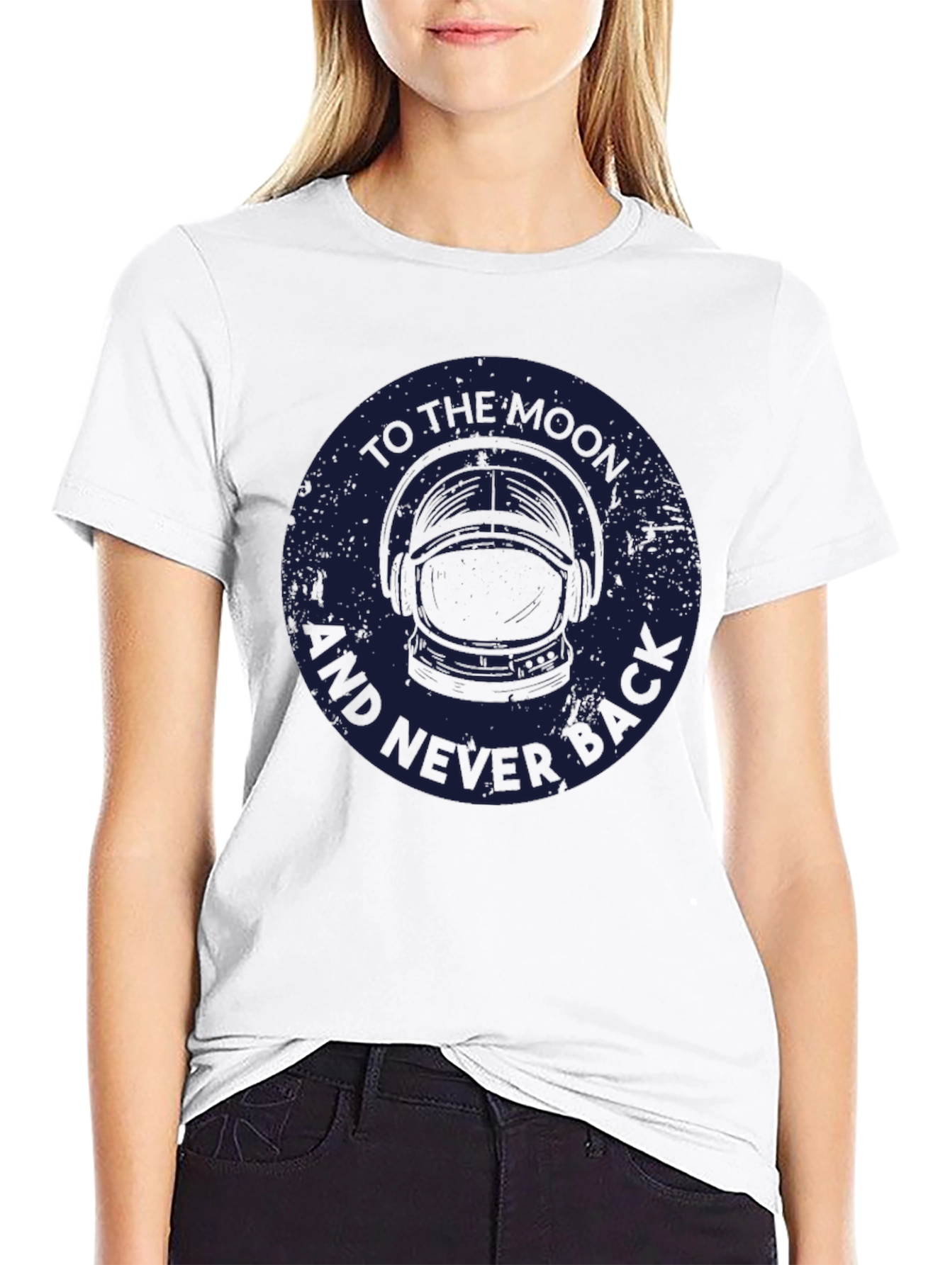 Black To the Moon and Never Back T-Shirt view 9