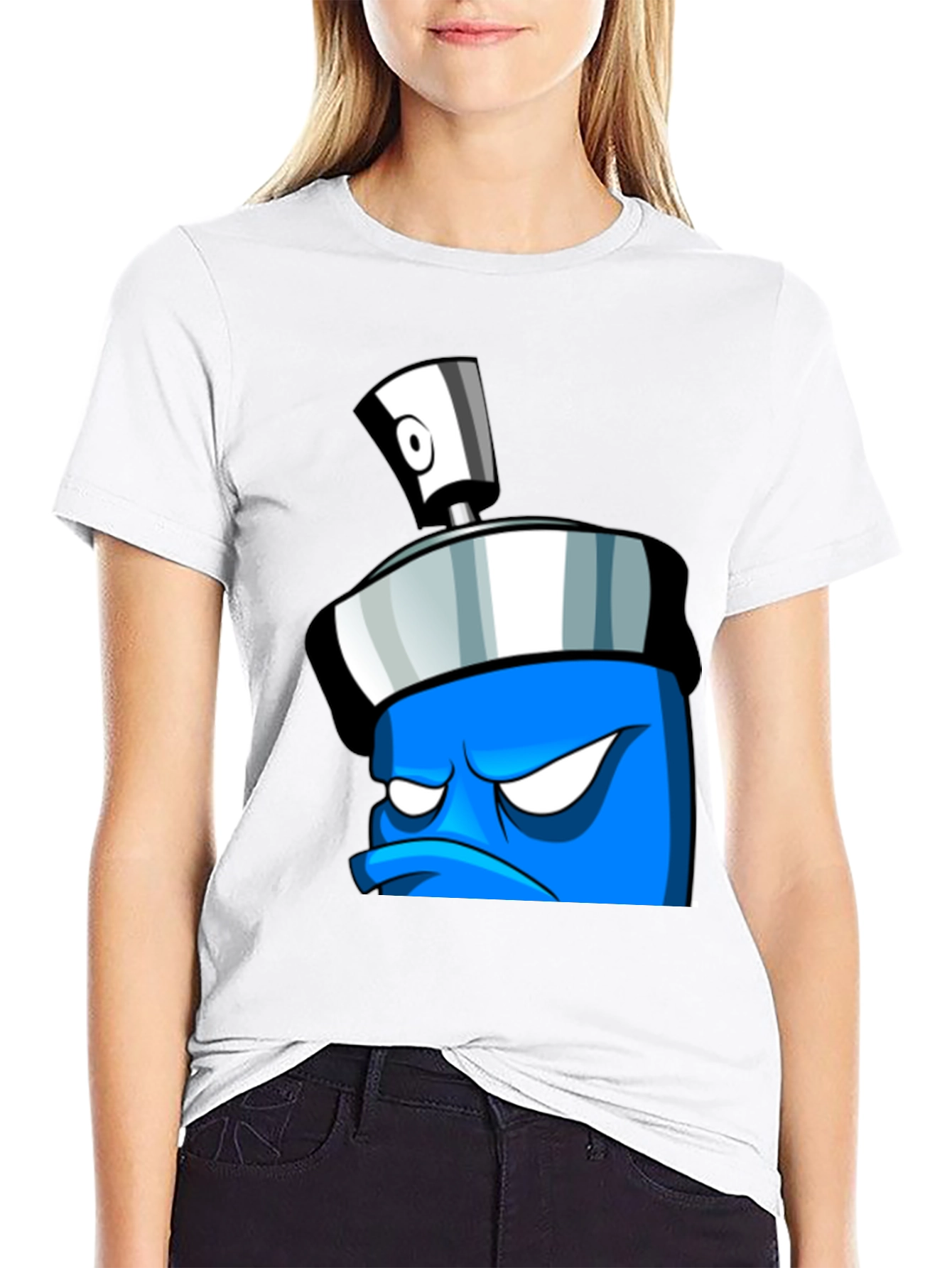 Black Angry Spray Can Graphic Tee - Black view 9