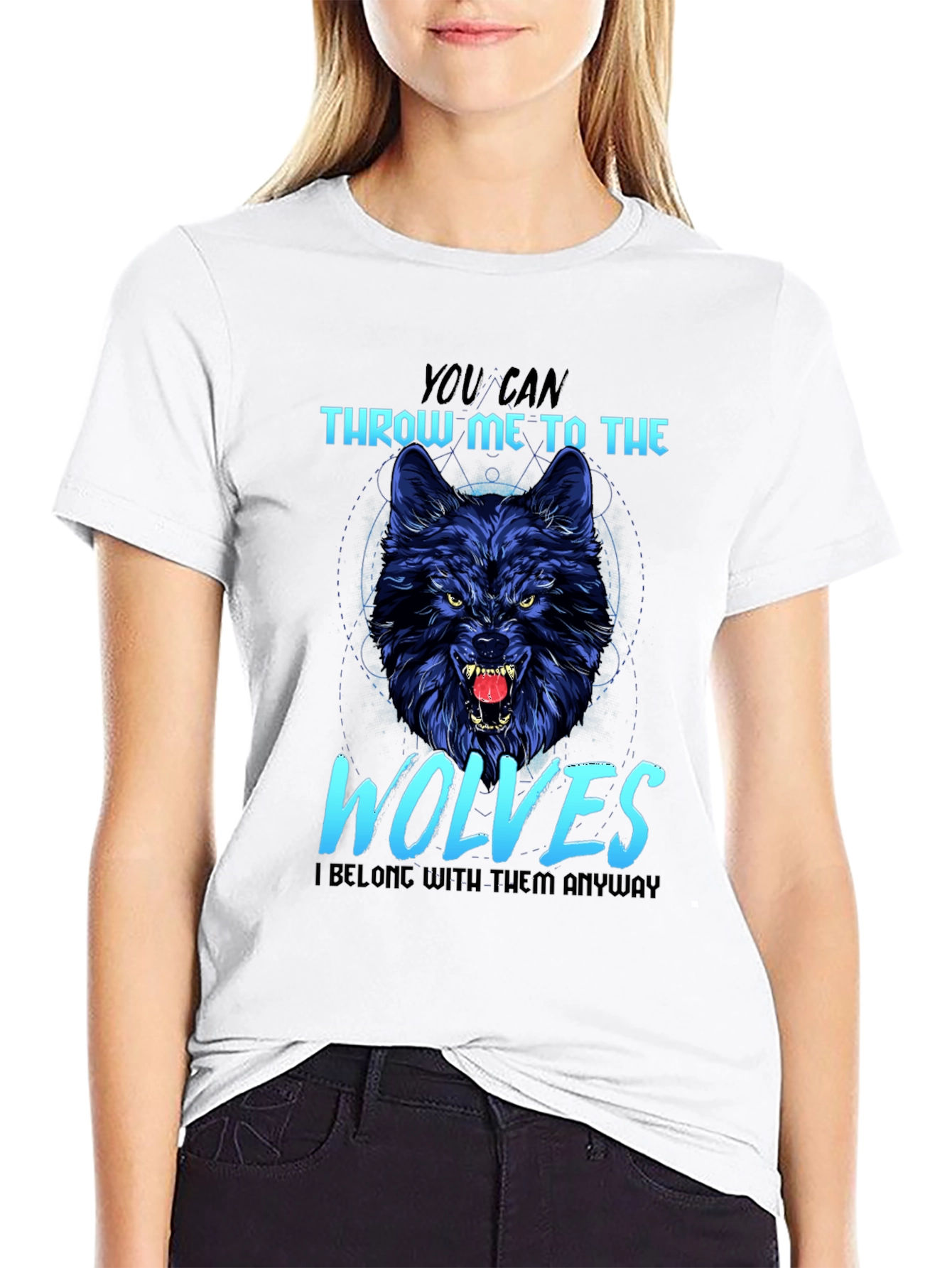 Black Wolf Graphic T-Shirt: Throw Me to The Wolves view 9