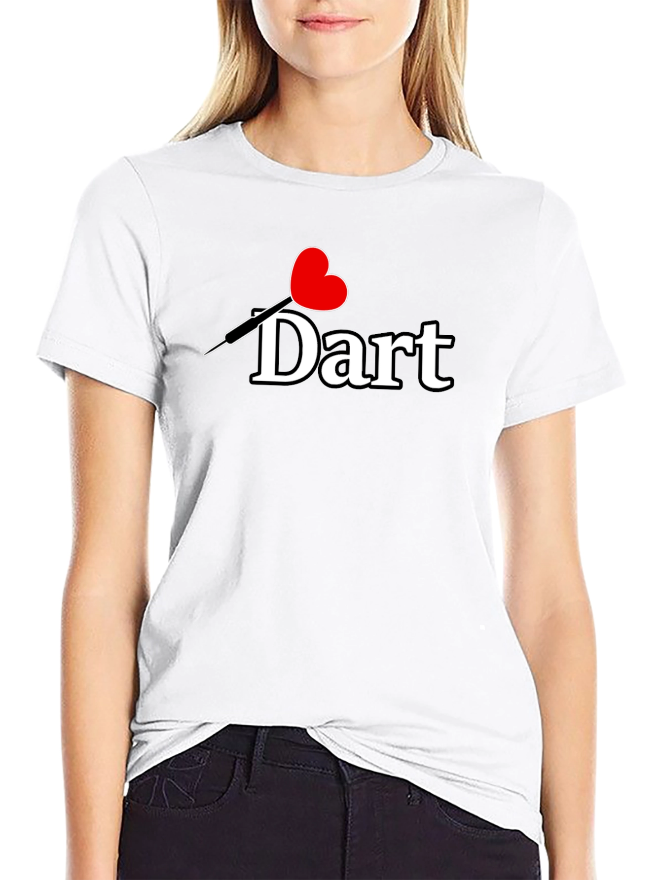 Black I Heart Dart T-Shirt - Novelty Graphic Tee view 9