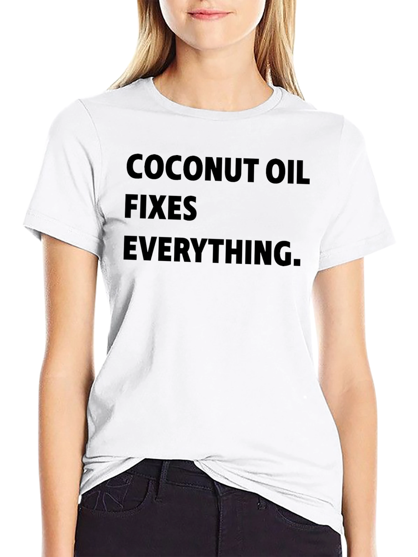 Black Coconut Oil Fixes Everything T-Shirt view 9