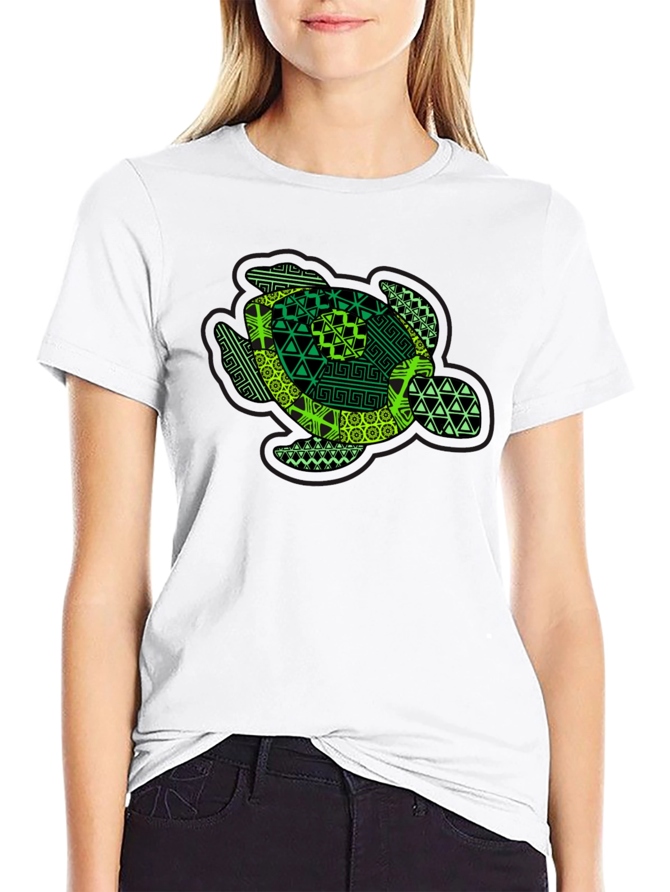 Black Turtle Graphic Black T-Shirt view 9