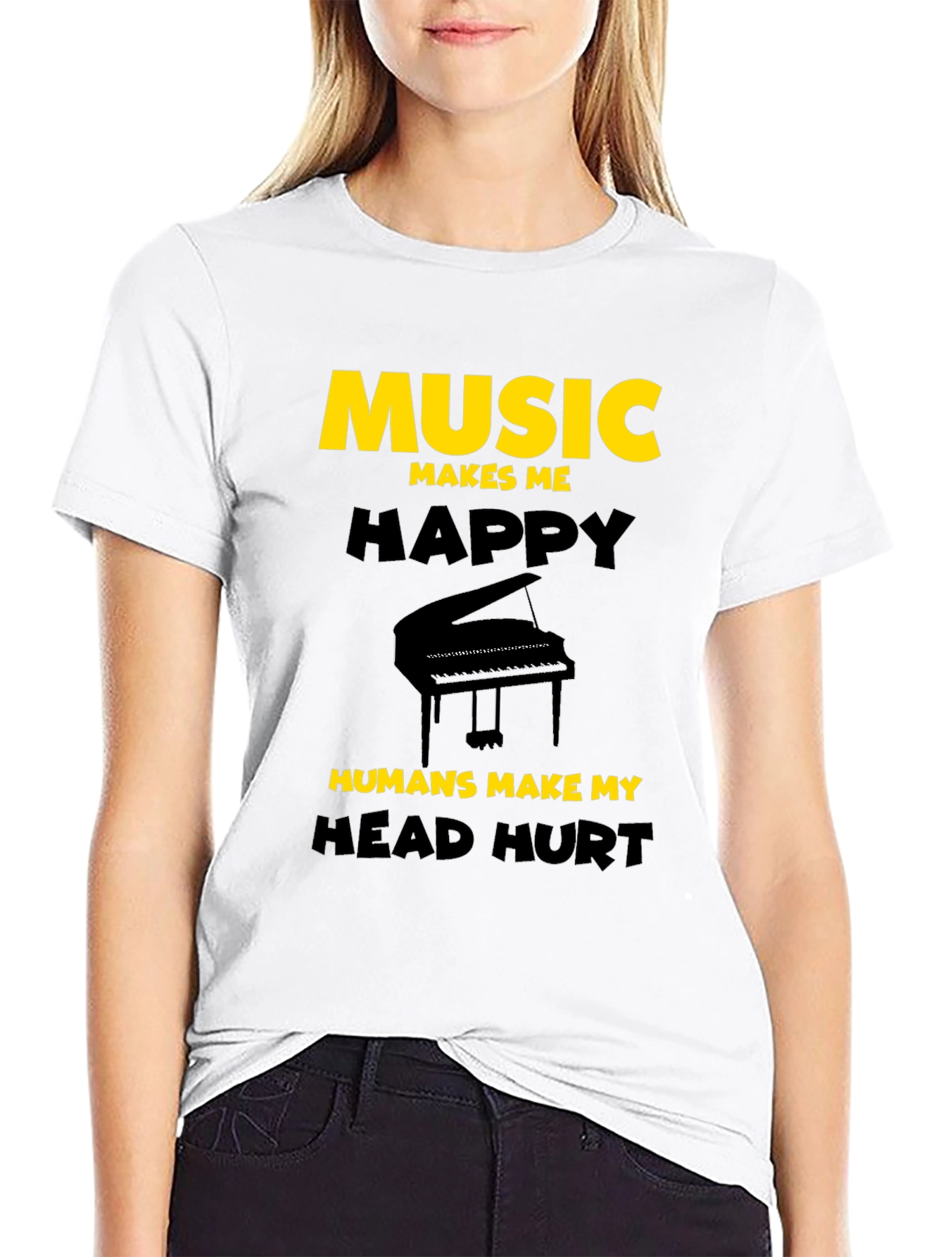 Black Music Lover T-Shirt: Music Makes Me Happy view 9