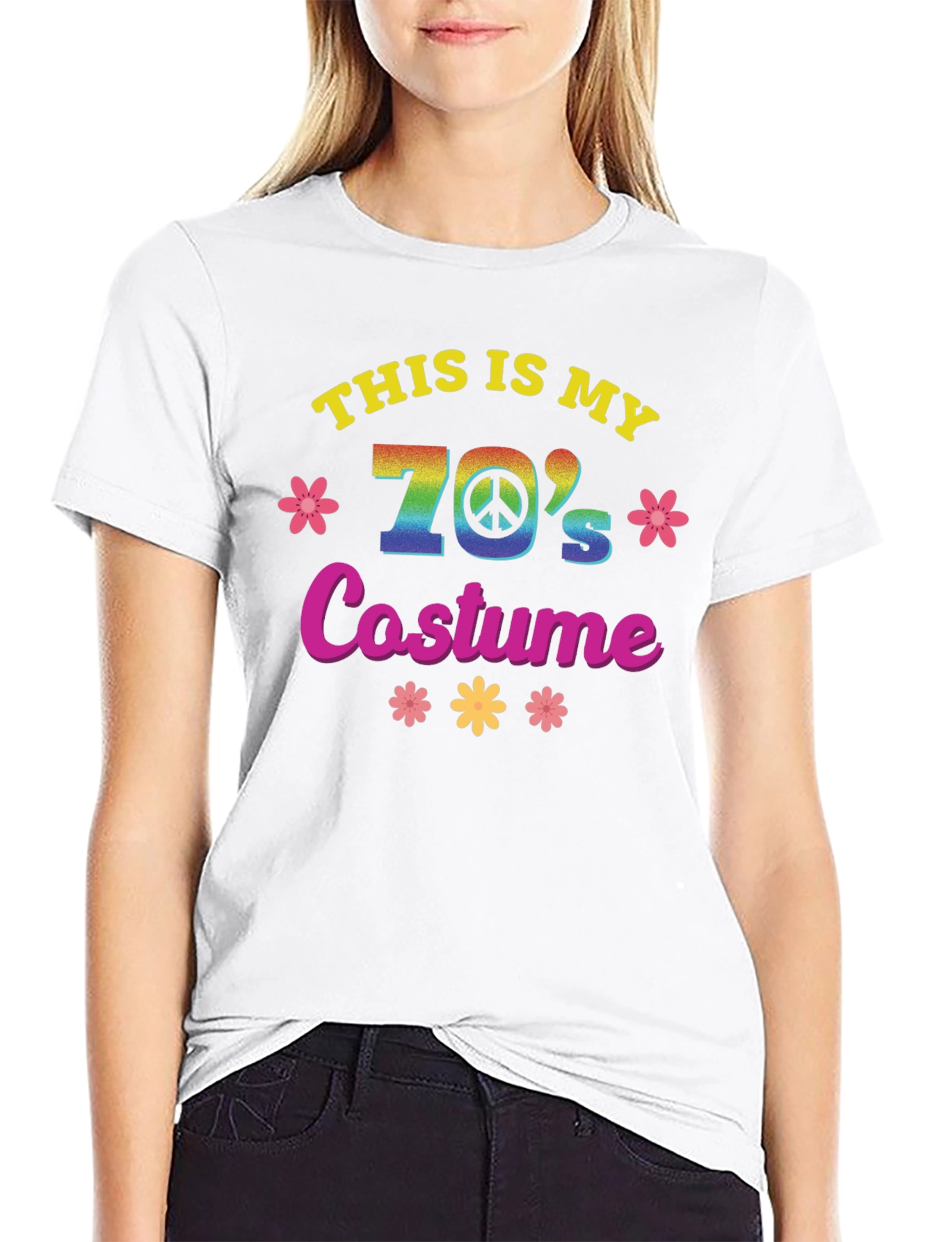 Black Retro 70's Costume T-Shirt view 9