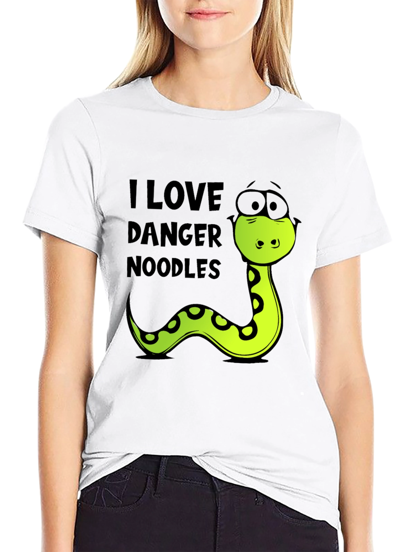 Black Danger Noodles T-Shirt - Funny Snake Tee view 9