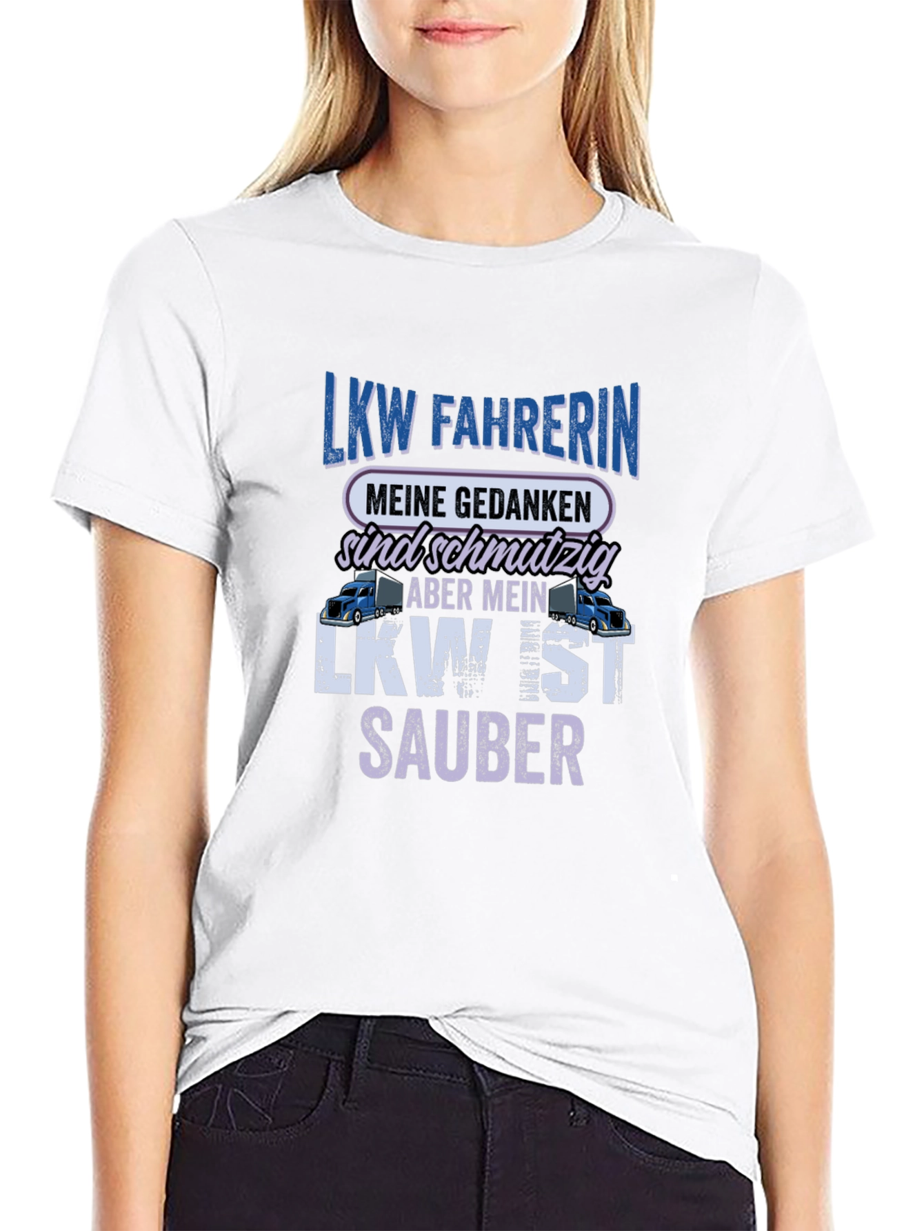 Black LKW Fahrerin Trucker T-Shirt - Funny Driver Tee view 9