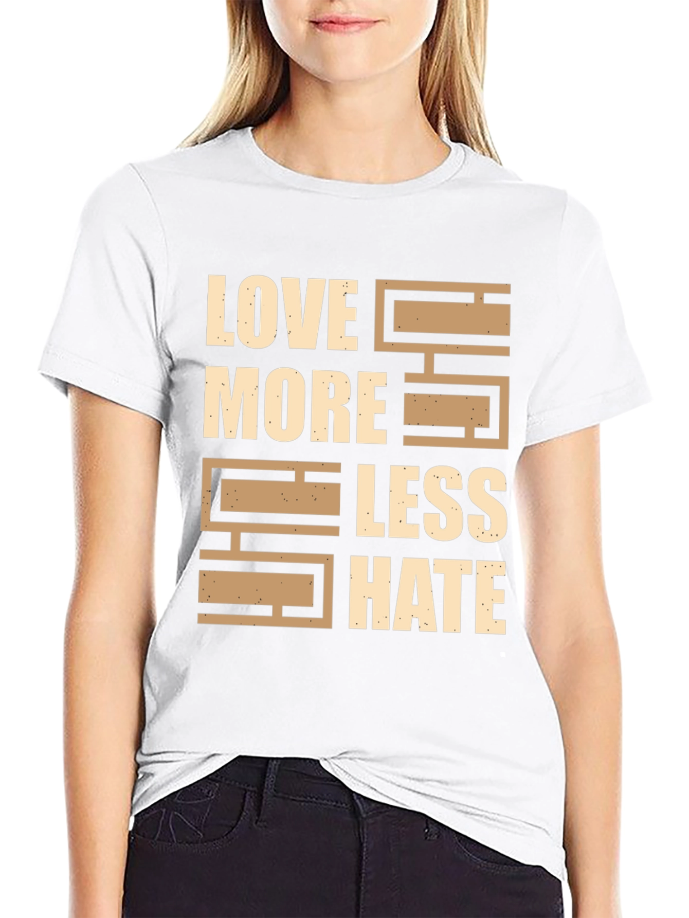 Black Love More Less Hate Graphic T-Shirt view 9