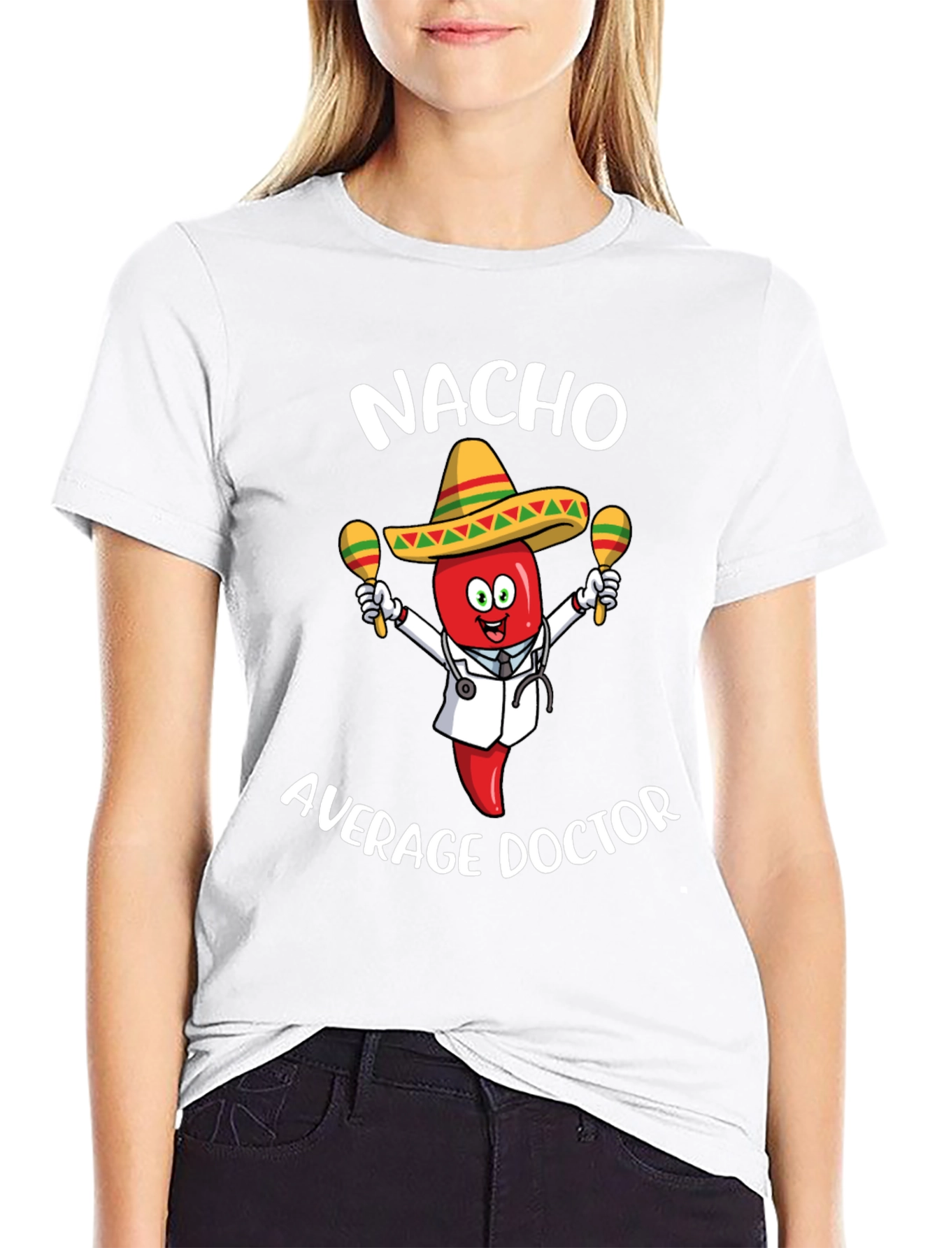 Black Nacho Average Doctor T-Shirt - Funny Pun Tee view 9