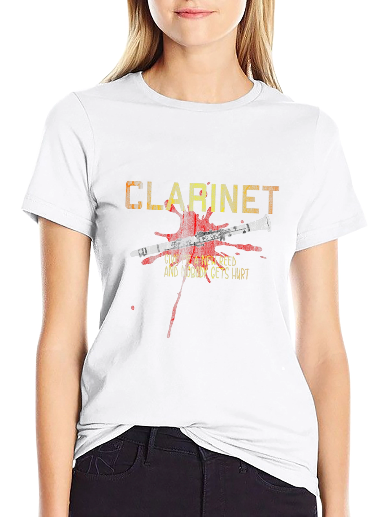 Black Clarinet New Reed T-Shirt - Music Band Tee view 9
