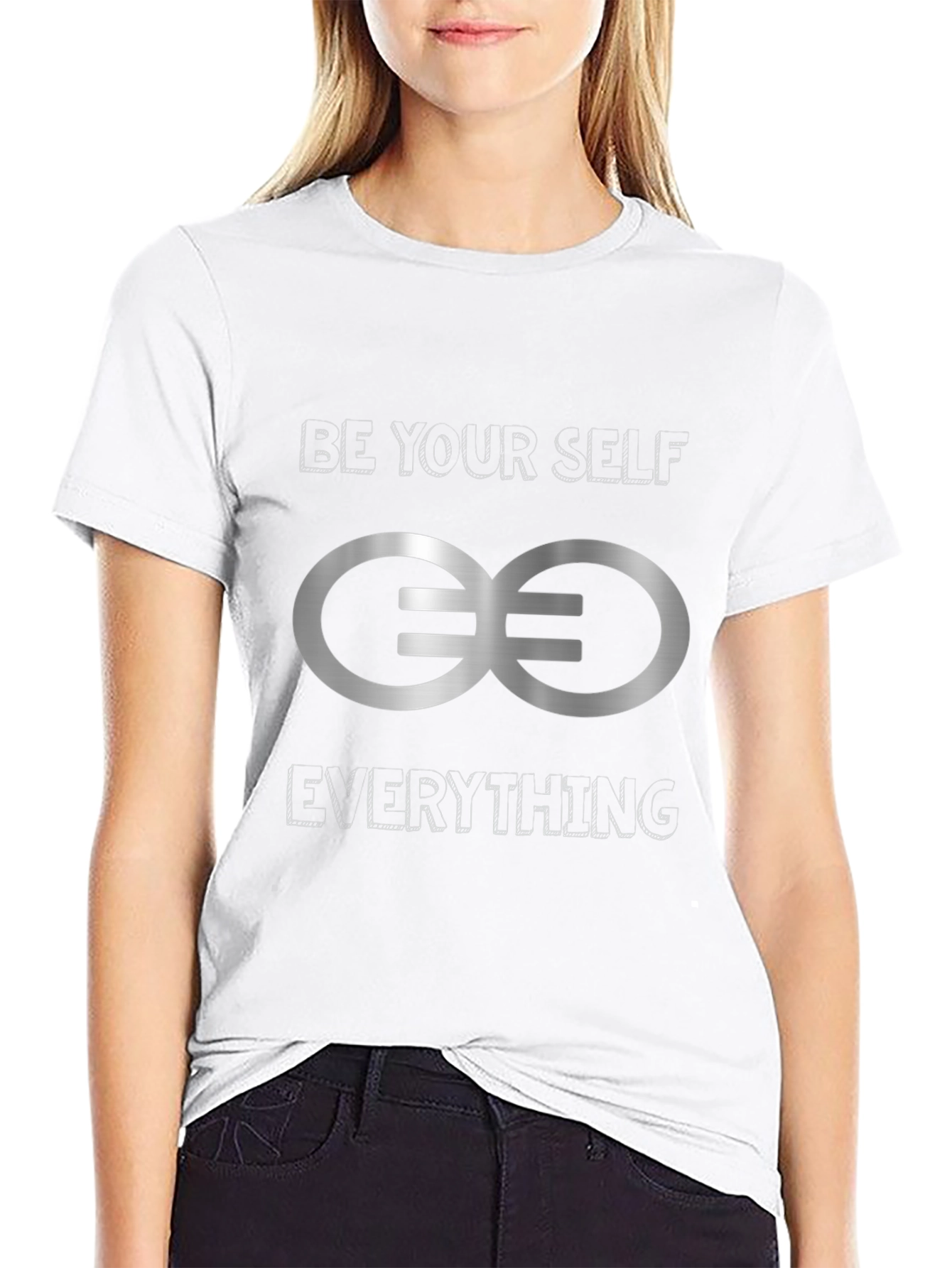 Black Be Yourself T-Shirt with Infinity Symbol view 9