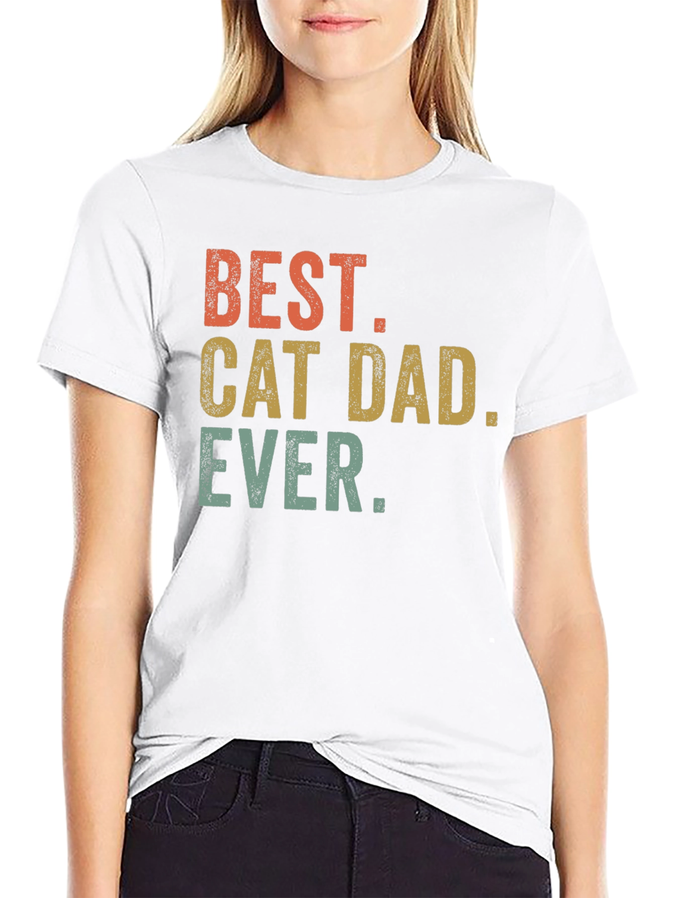 Black Best Cat Dad Ever T-Shirt - Black Graphic Tee view 9