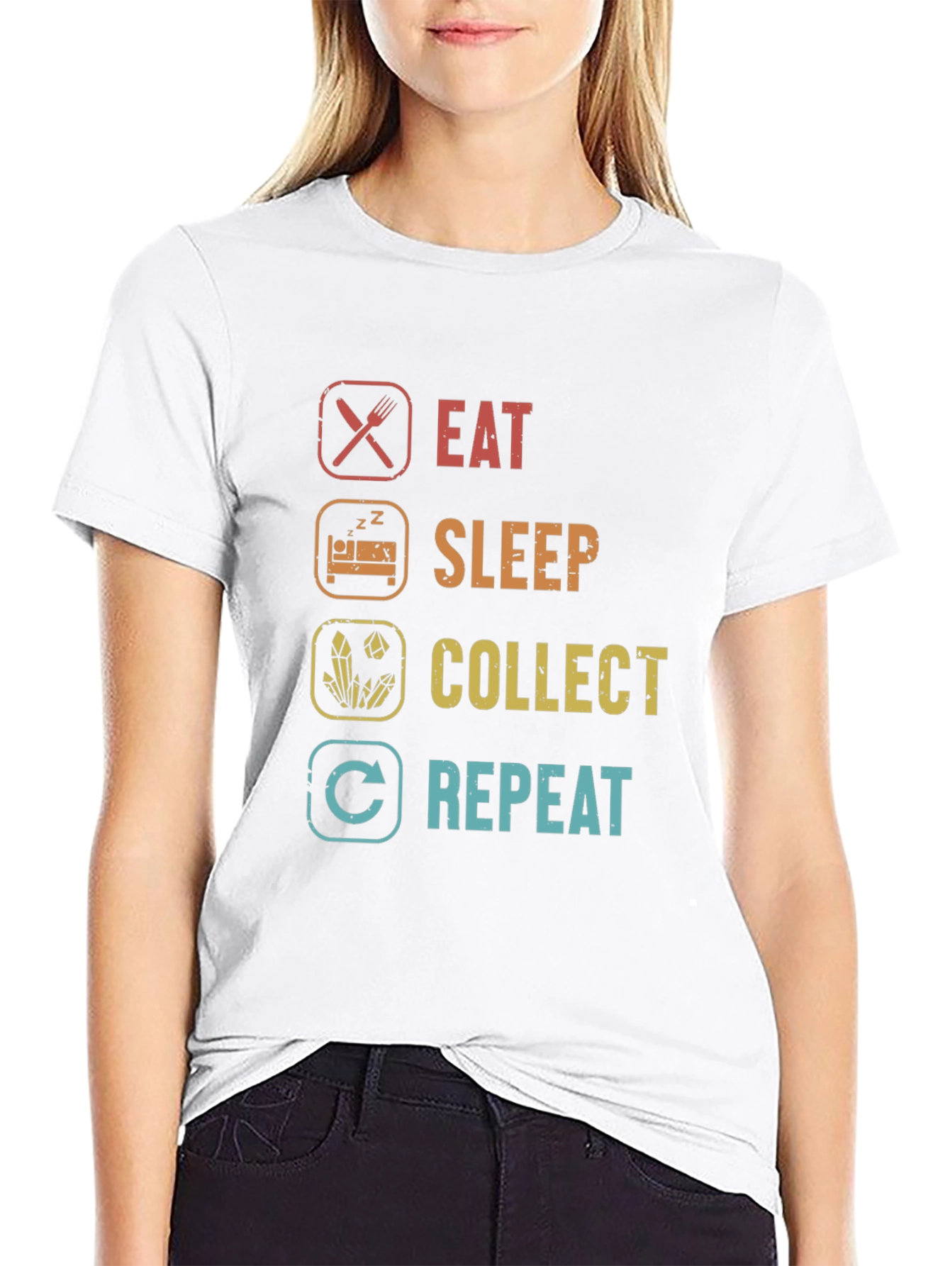 Black Eat Sleep Collect Repeat T-Shirt view 9