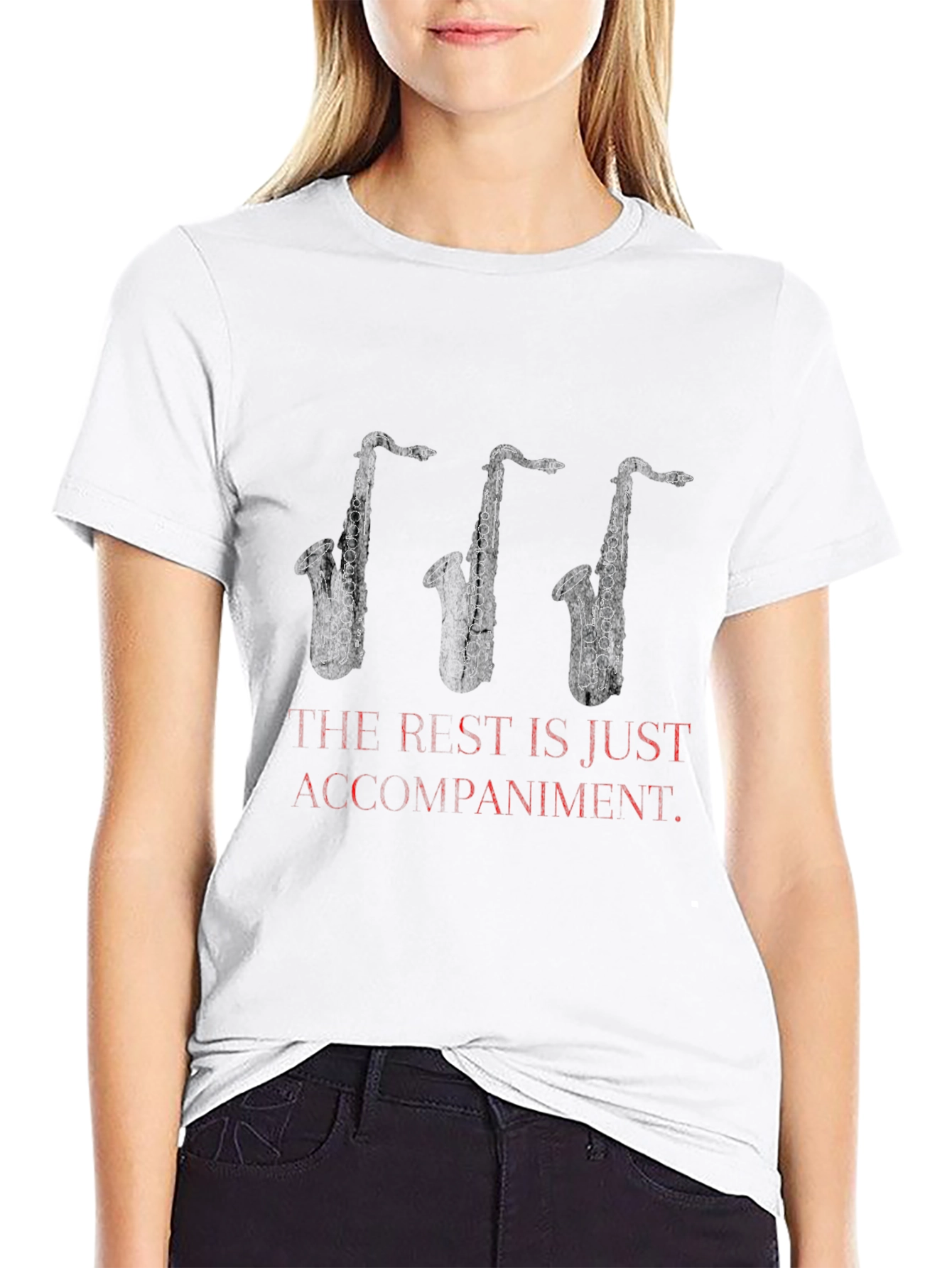 Black Saxophone Music T-Shirt view 9