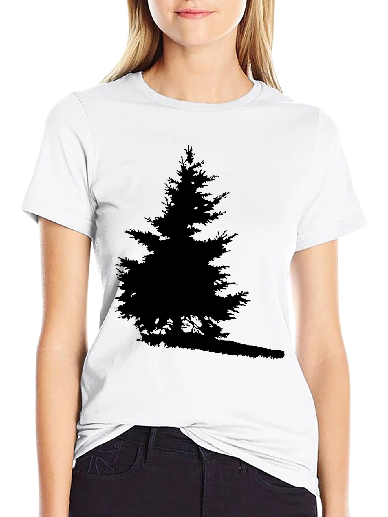 Black Nature Silhouette Graphic Tee view 9