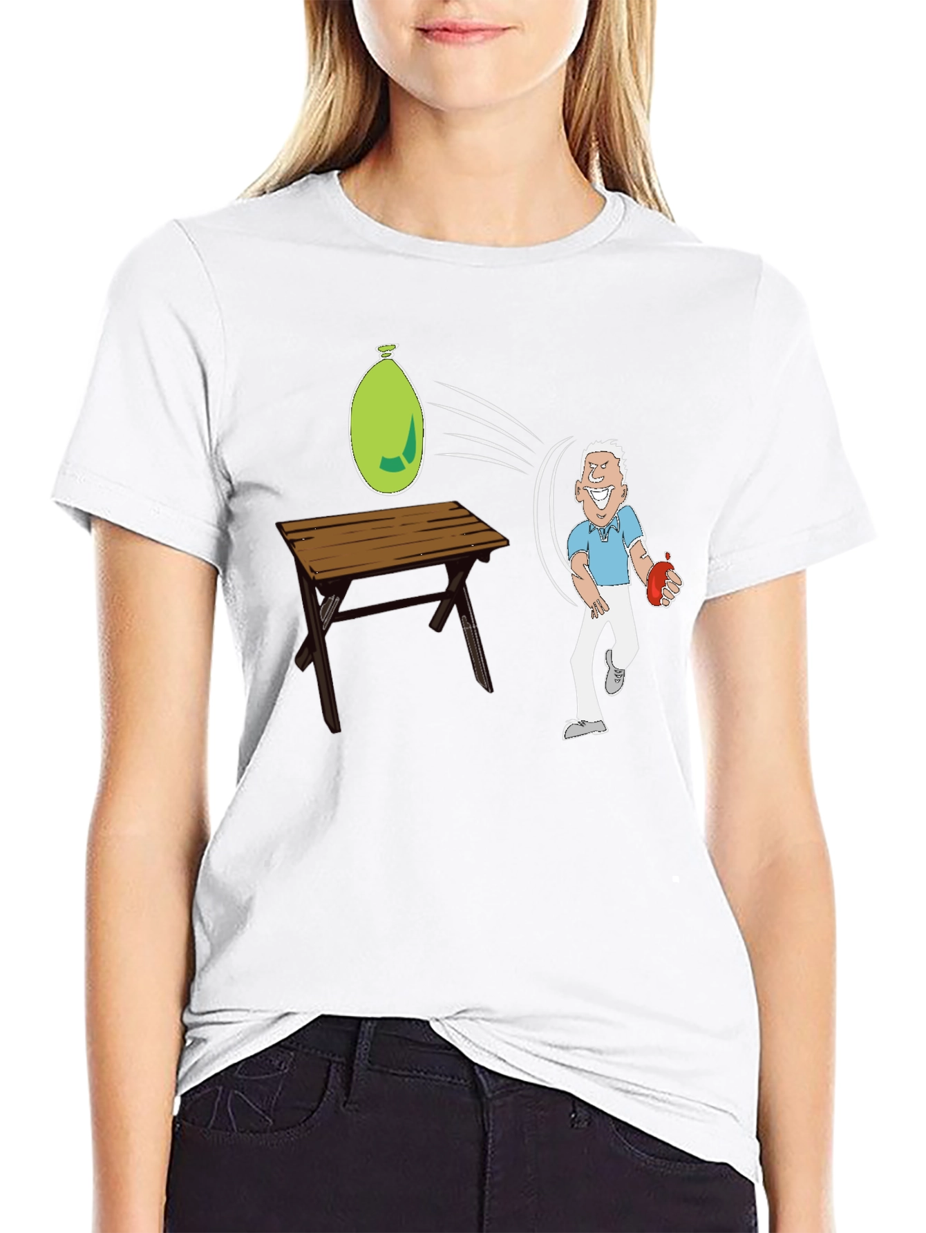 Black Funny Water Balloon T-Shirt view 9
