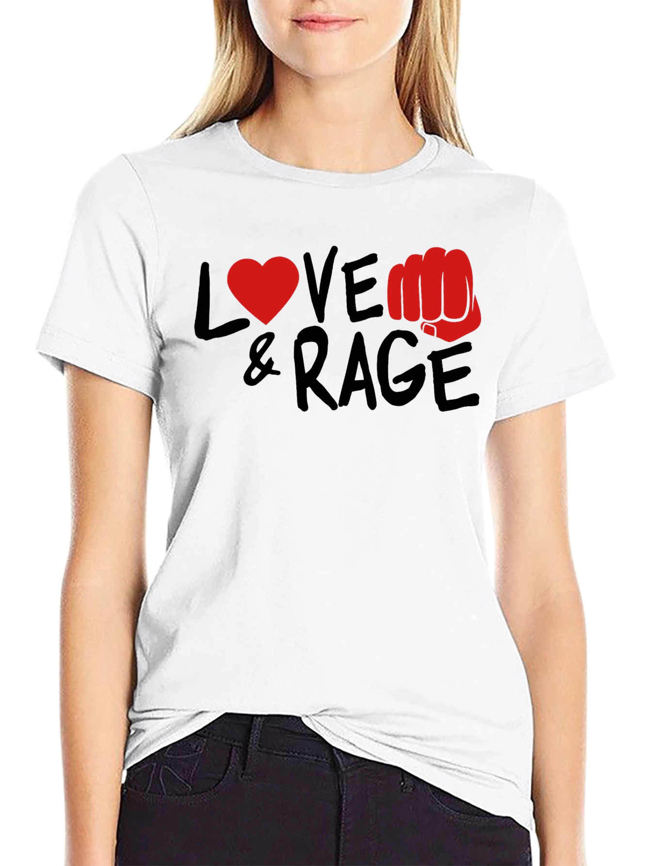 Black Love & Rage Graphic T-Shirt - Black view 9