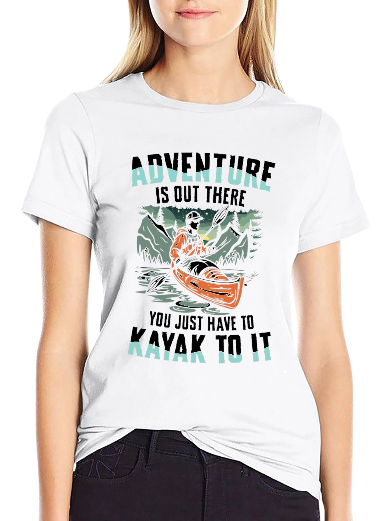 Black Adventure Kayak Graphic Tee - Explore Outdoors view 9