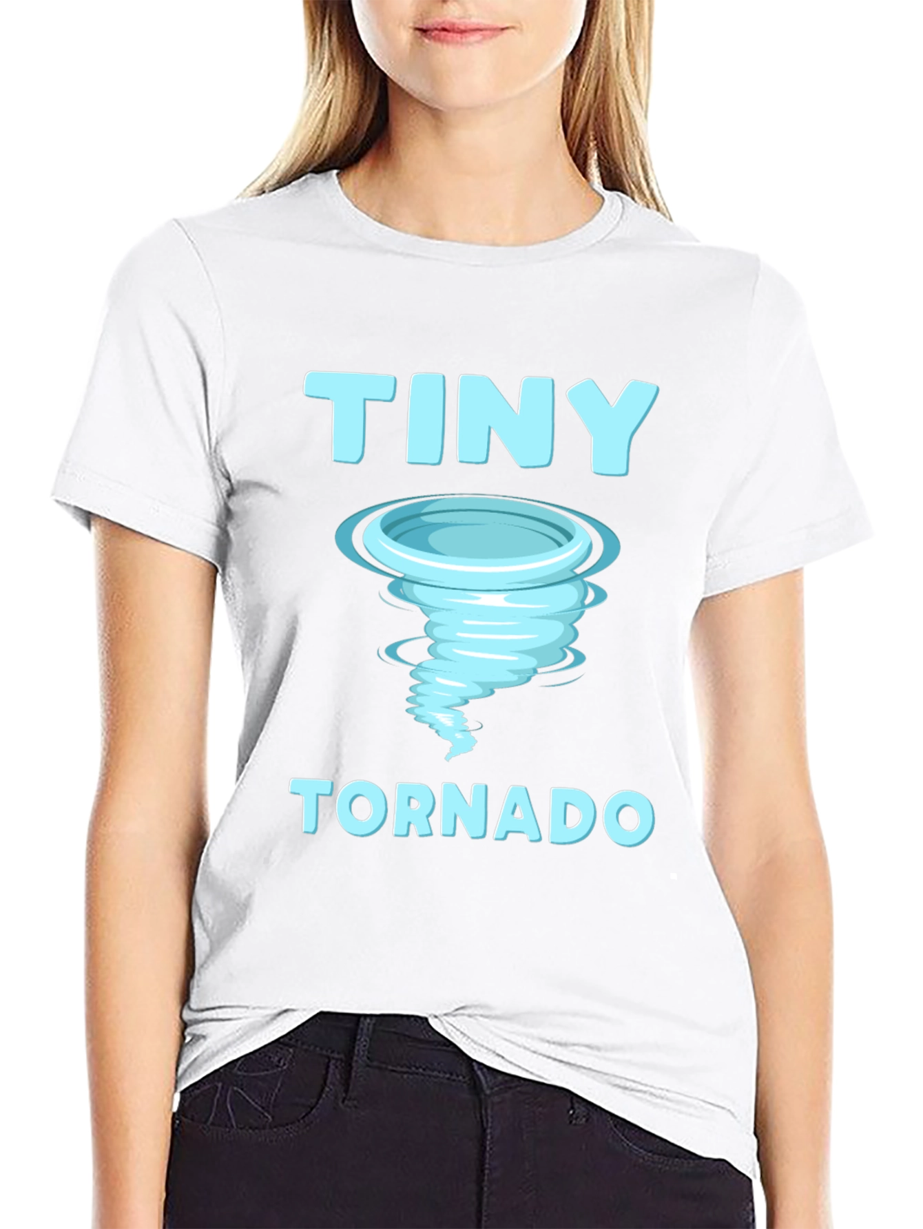 Black Tiny Tornado Graphic T-Shirt, Novelty Weather Tee view 9