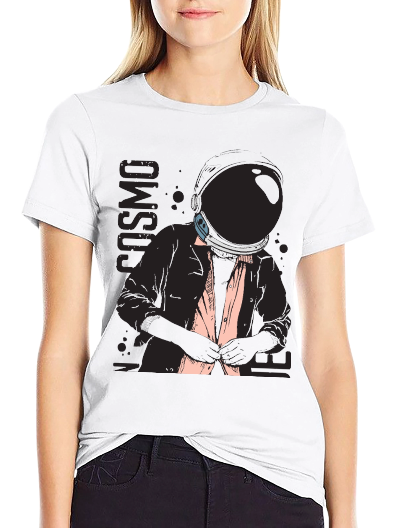 Black Cosmo Inner Space Black Graphic T-Shirt view 9