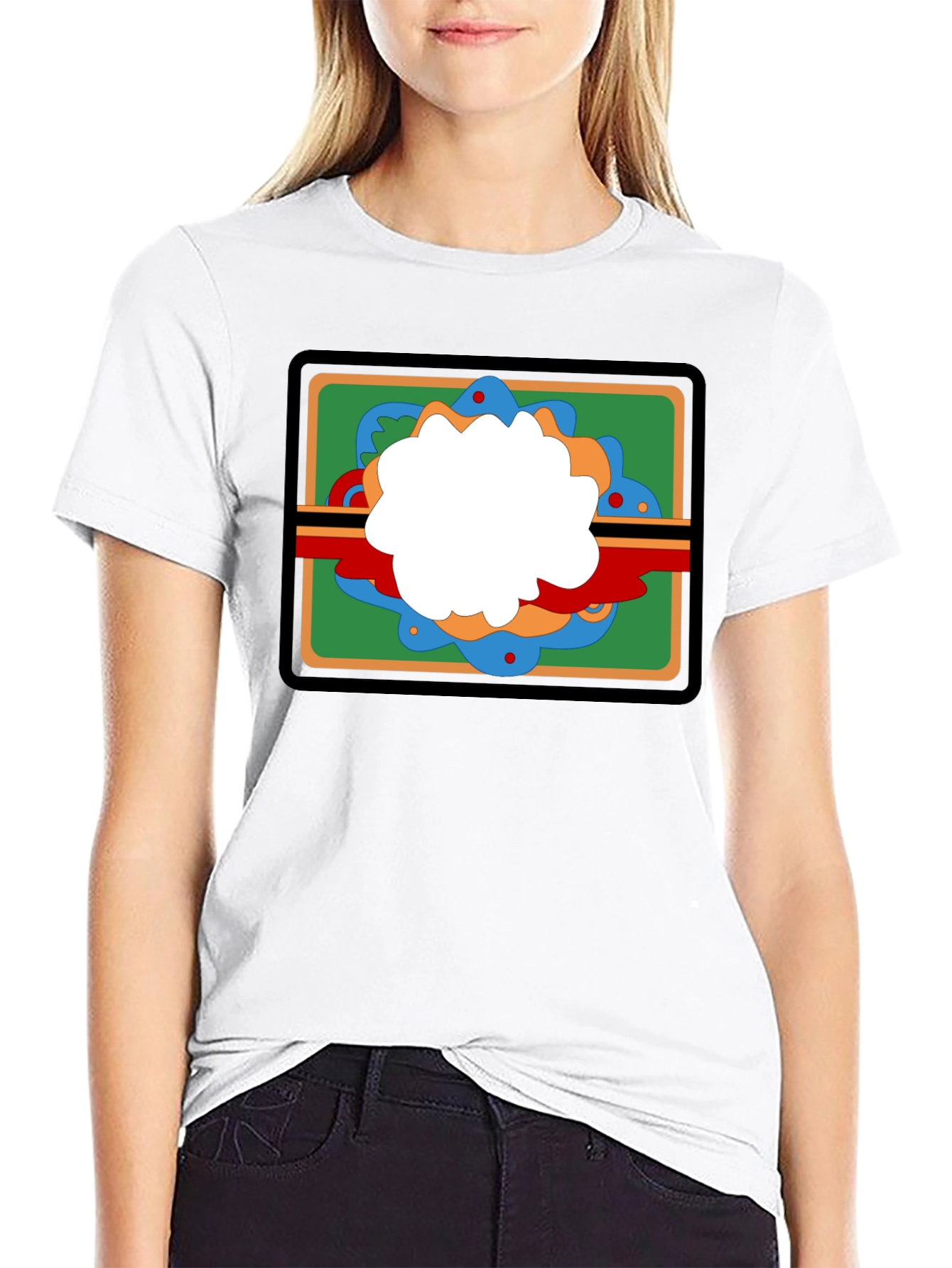 Black Retro Graphic Tee - Black Casual Cotton T-Shirt view 9