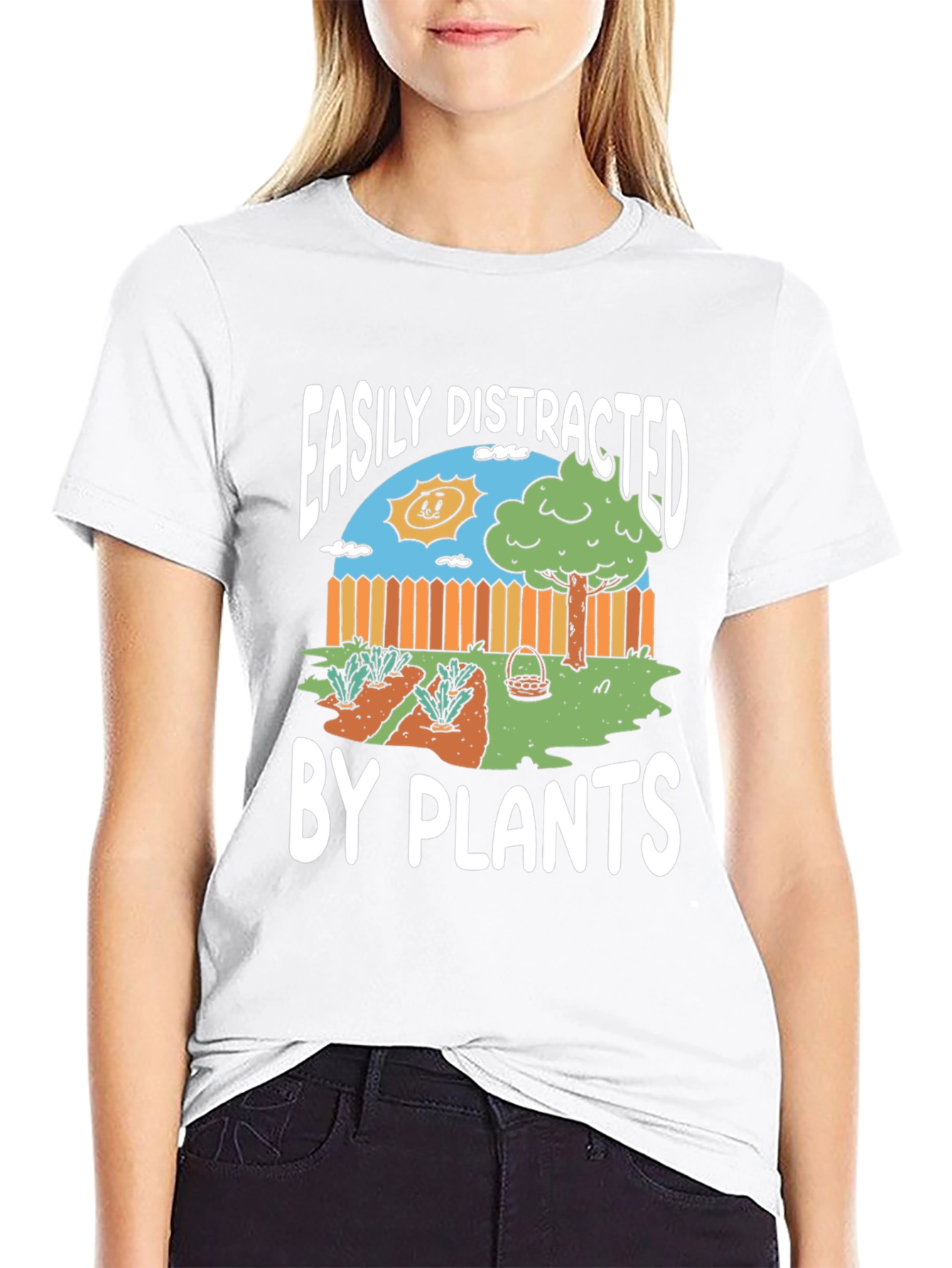 Black Easily Distracted by Plants Graphic Tee view 9