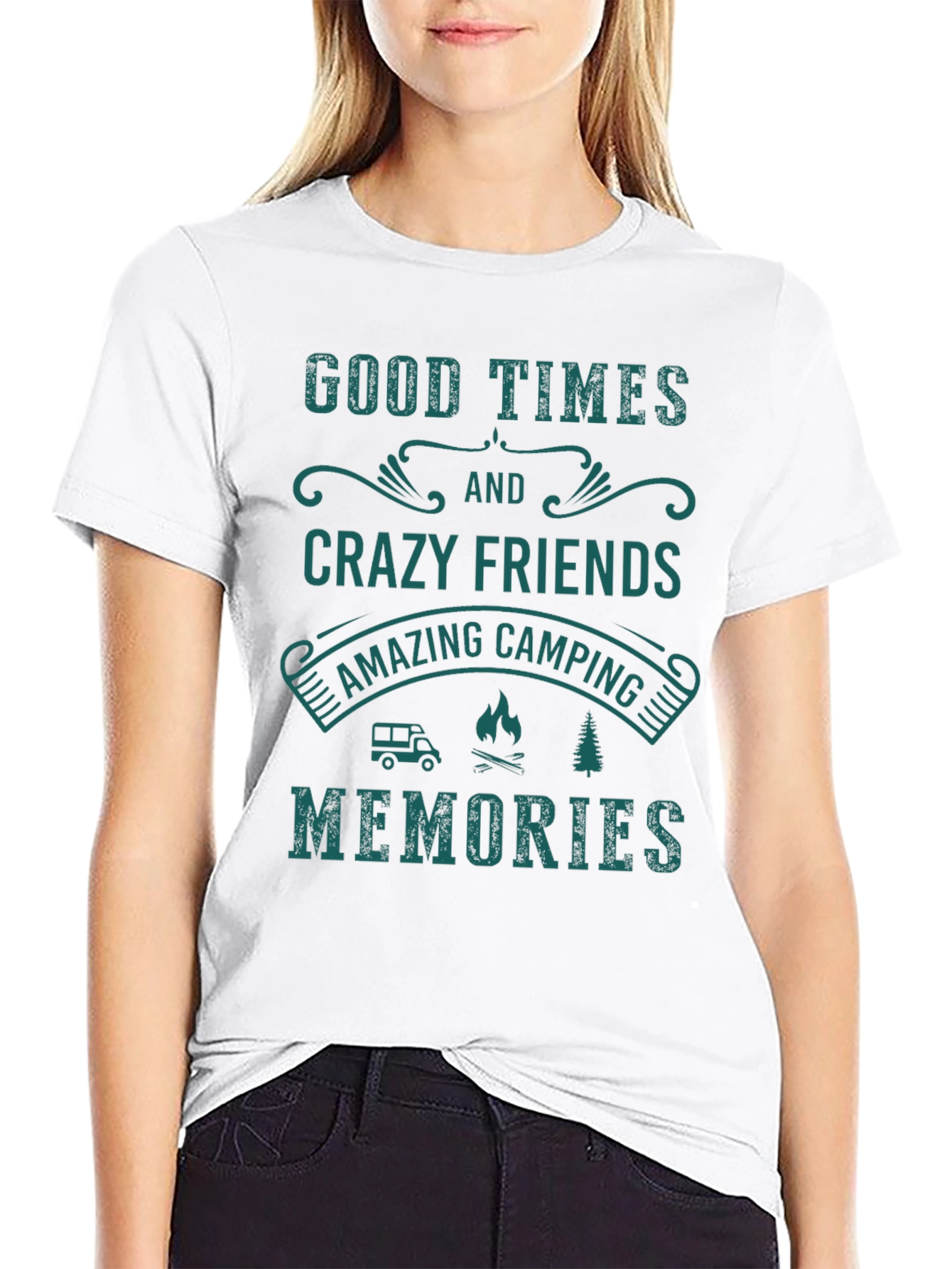 Black Camping Memories Graphic T-Shirt view 9