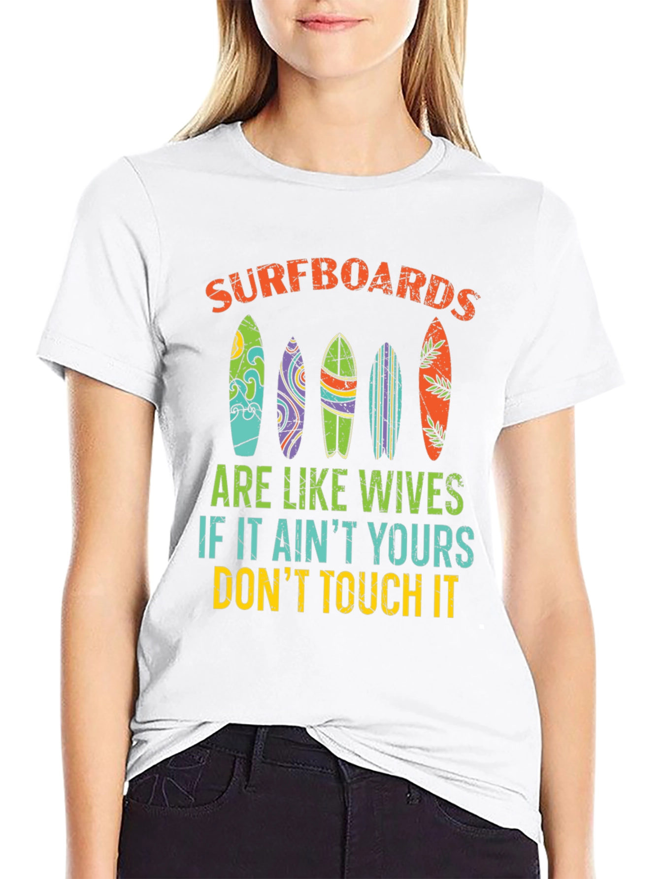 Black Surfboards Are Like Wives Graphic Tee view 9