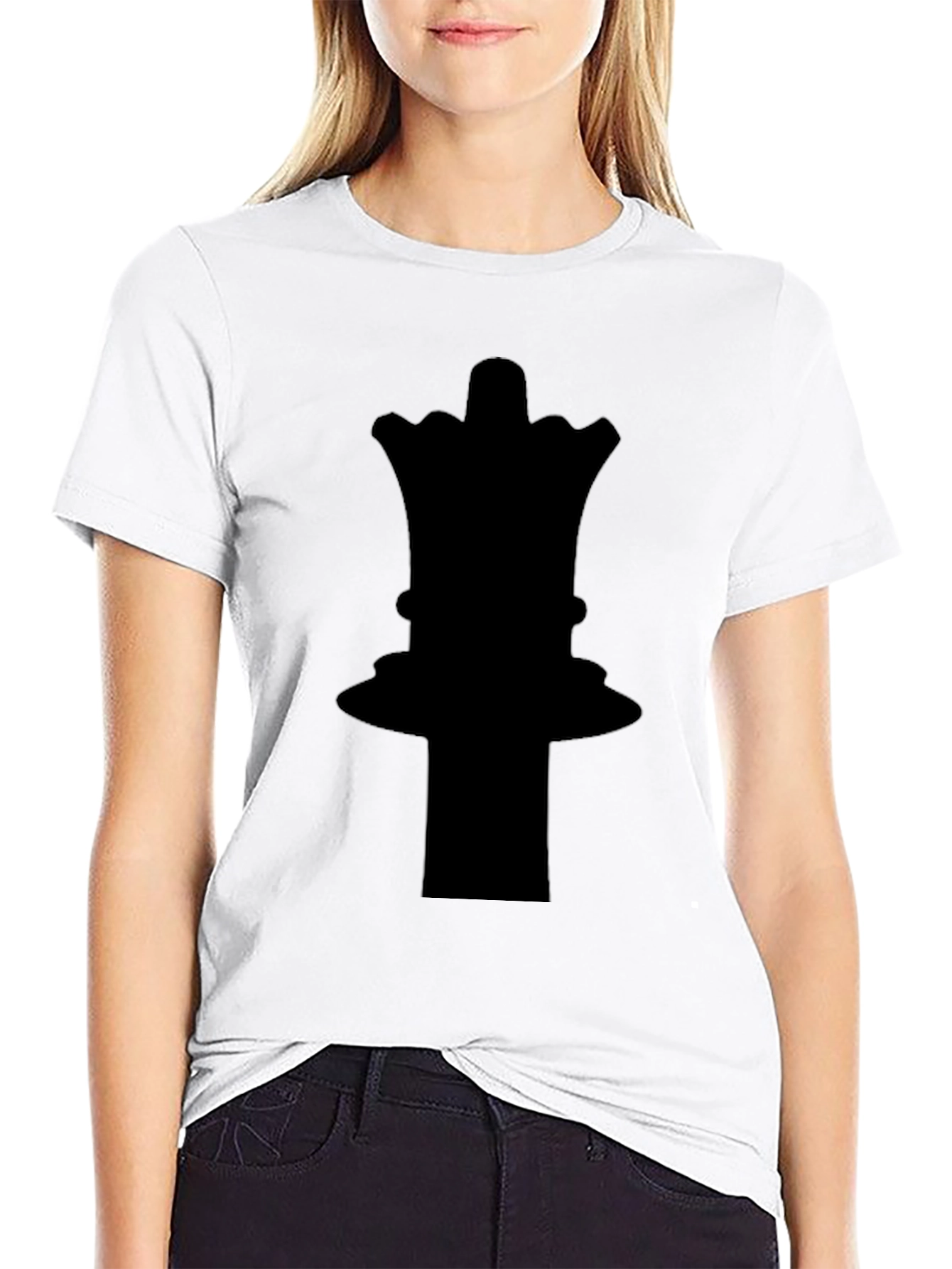 Black Chess Queen Graphic Tee - Black Cotton T-Shirt view 9