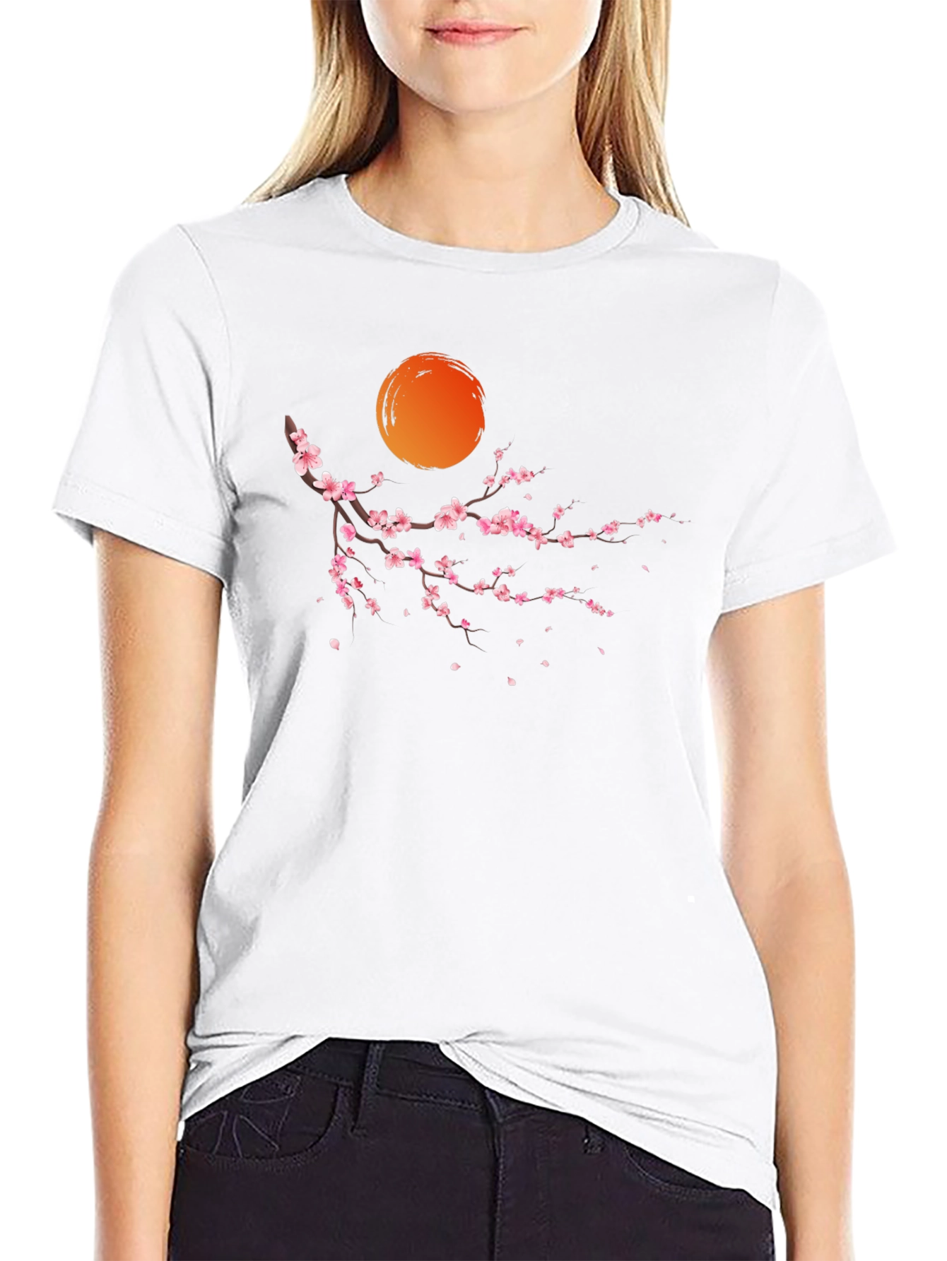 Black Cherry Blossom Graphic Tee - Men's Black T-Shirt view 9