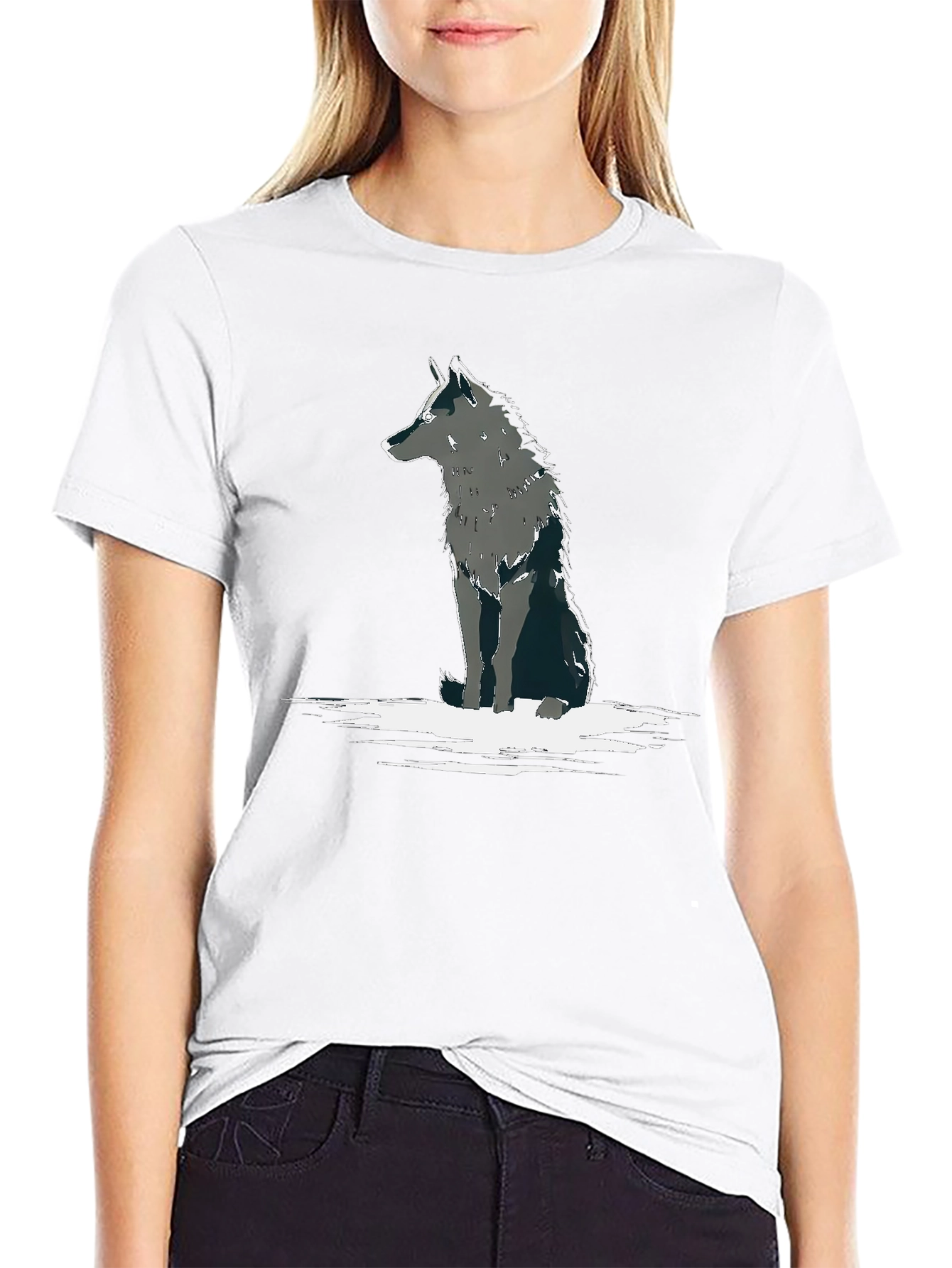 Black Wolf Graphic Tee - Black Cotton Blend view 9