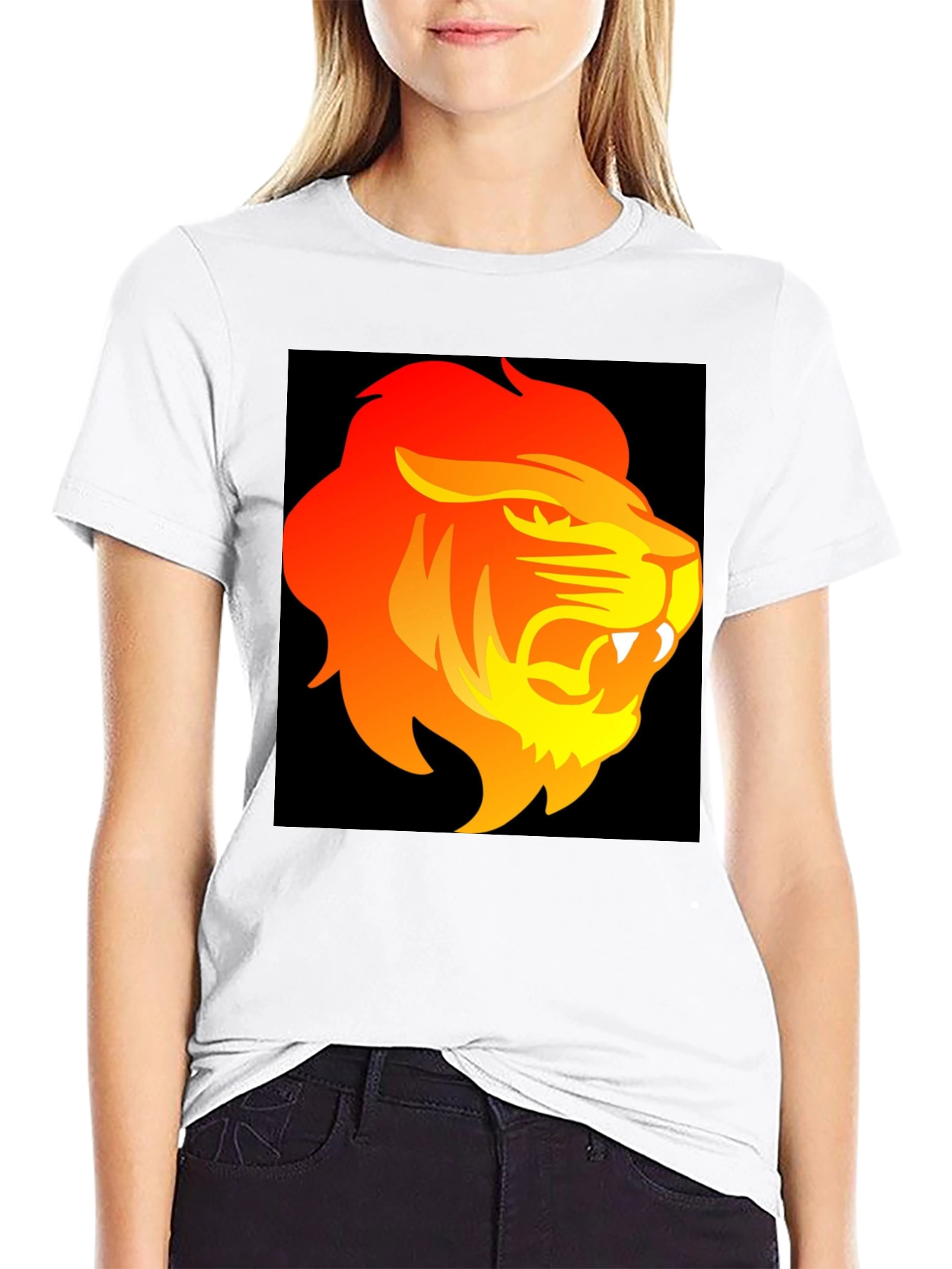 Black Lion Graphic Tee - Fierce Style Black T-Shirt view 9