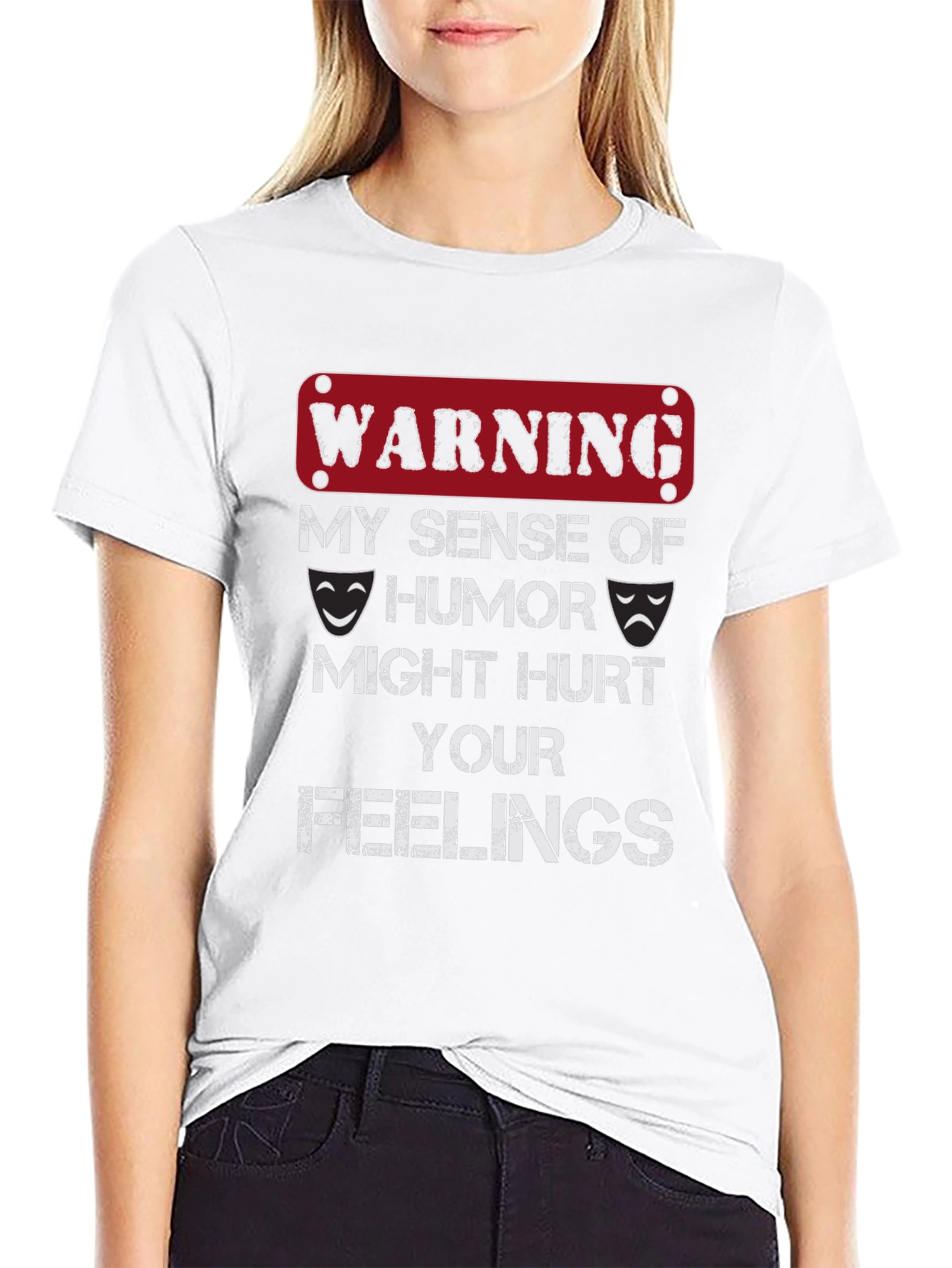 Black Warning Sense of Humor T-Shirt view 9