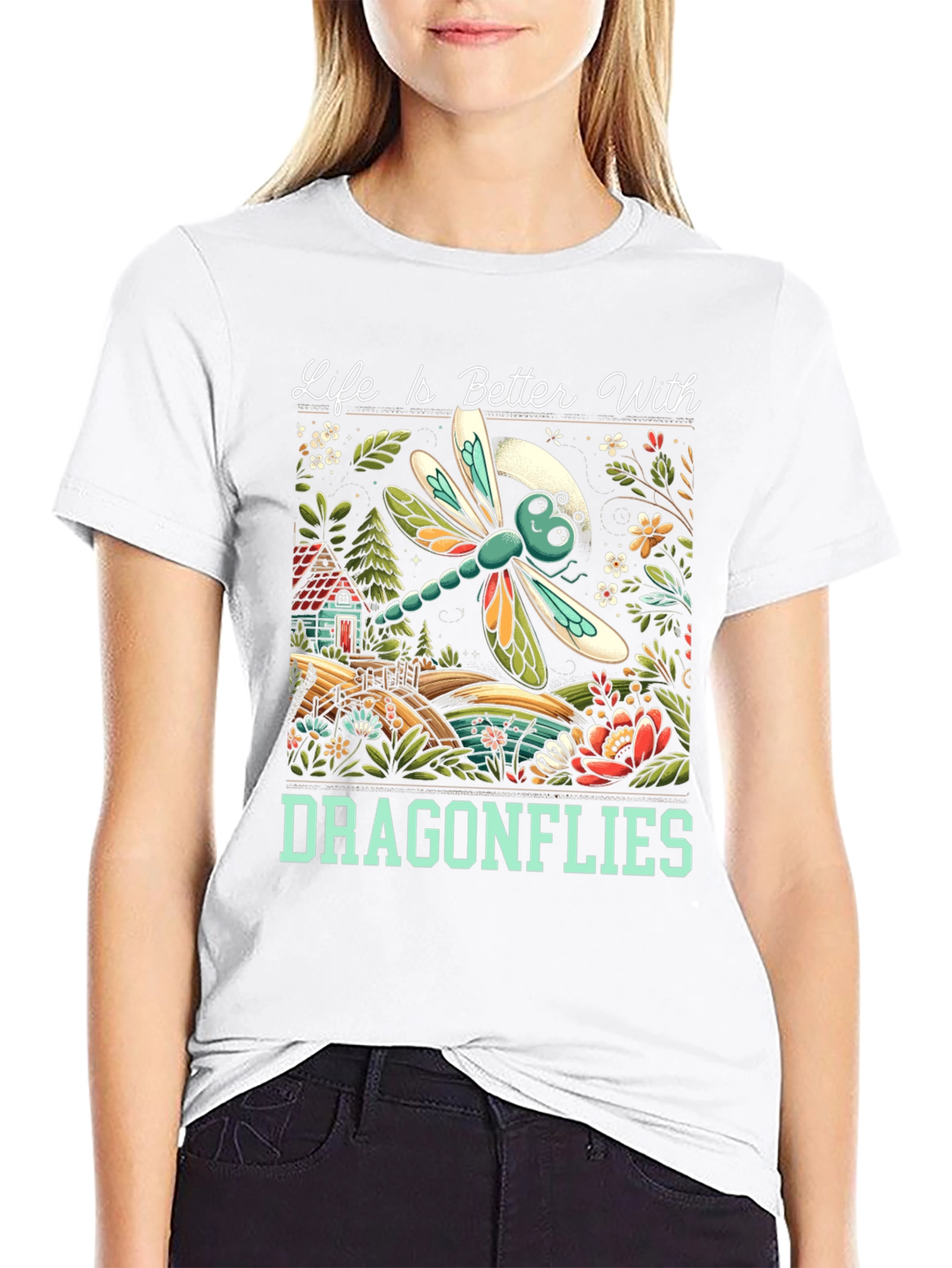 Black Life is Better With Dragonflies T-Shirt view 9