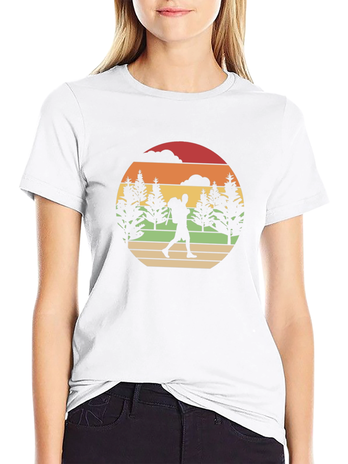 Black Retro Hiker Graphic T-Shirt view 9