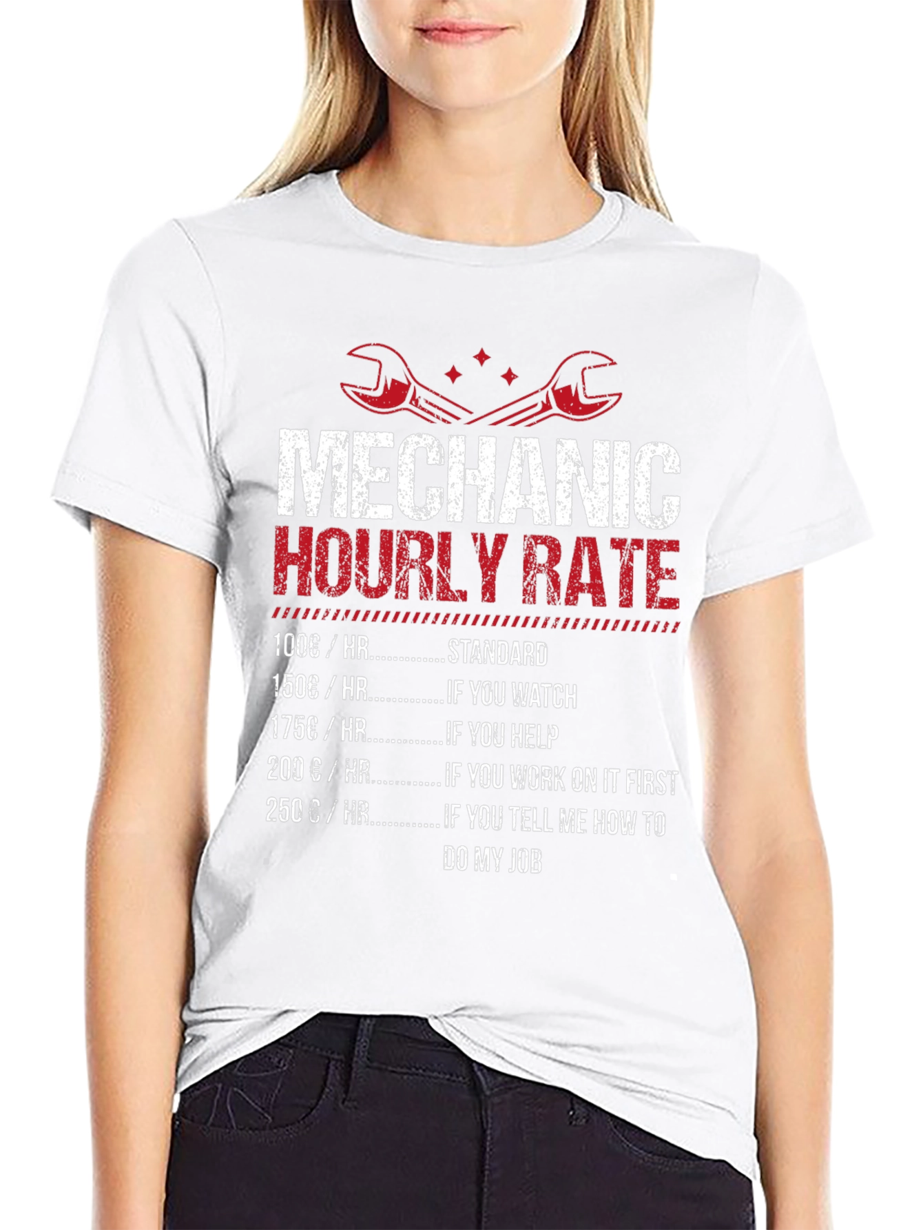 Black Mechanic Hourly Rate Black T-Shirt view 9