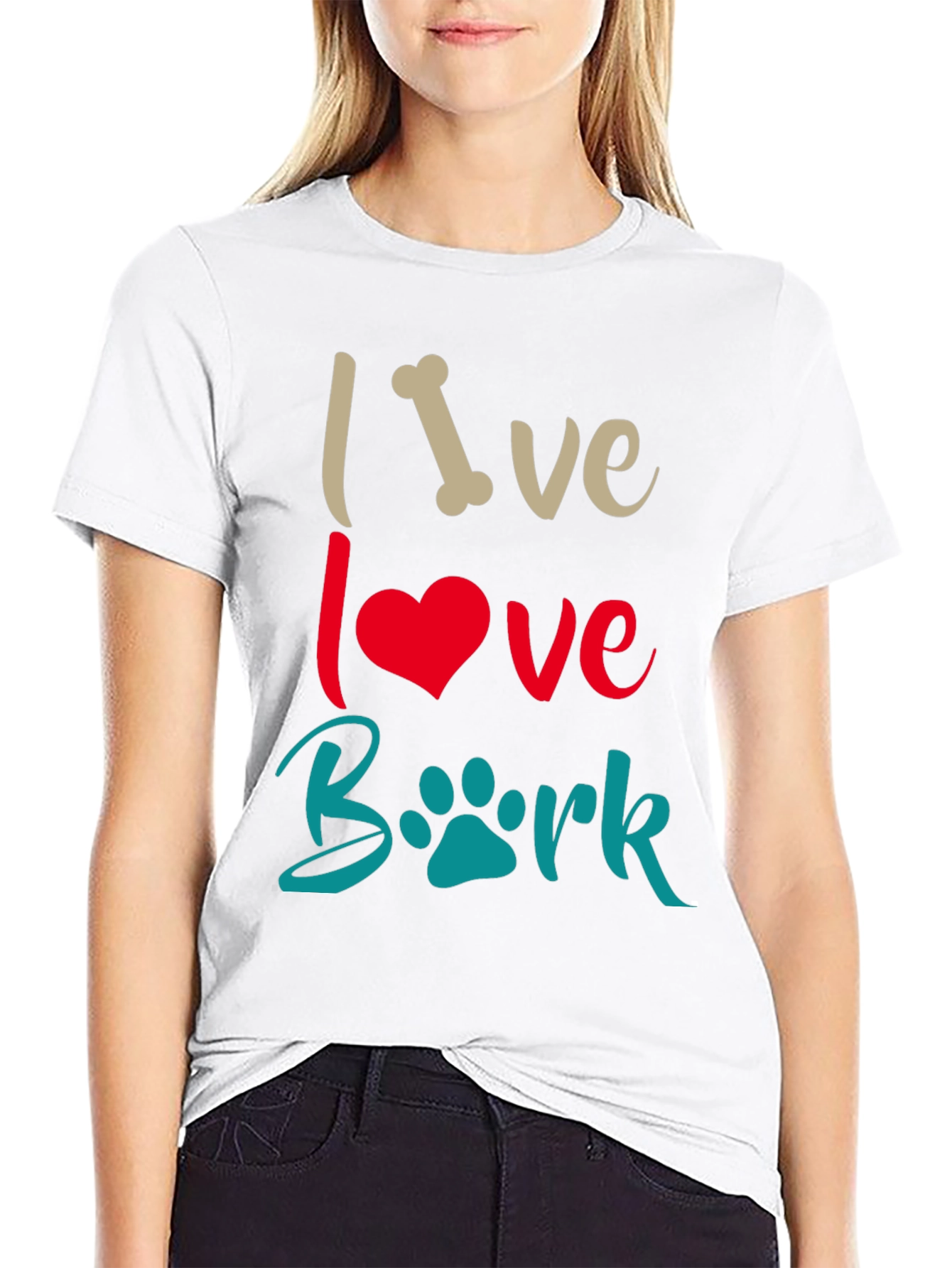 Black Live Love Bark T-Shirt - Dog Lover Tee view 9