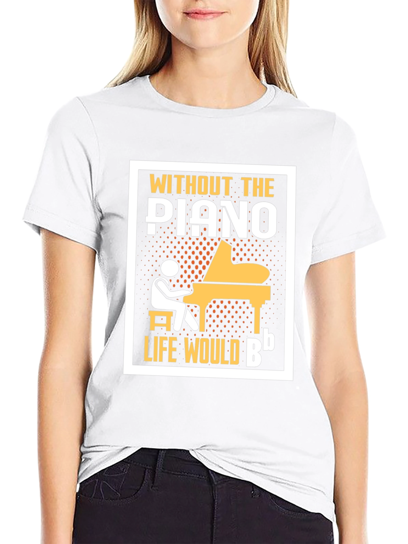 Black Piano T-Shirt: Without the Piano, Life Would Be B Flat view 9
