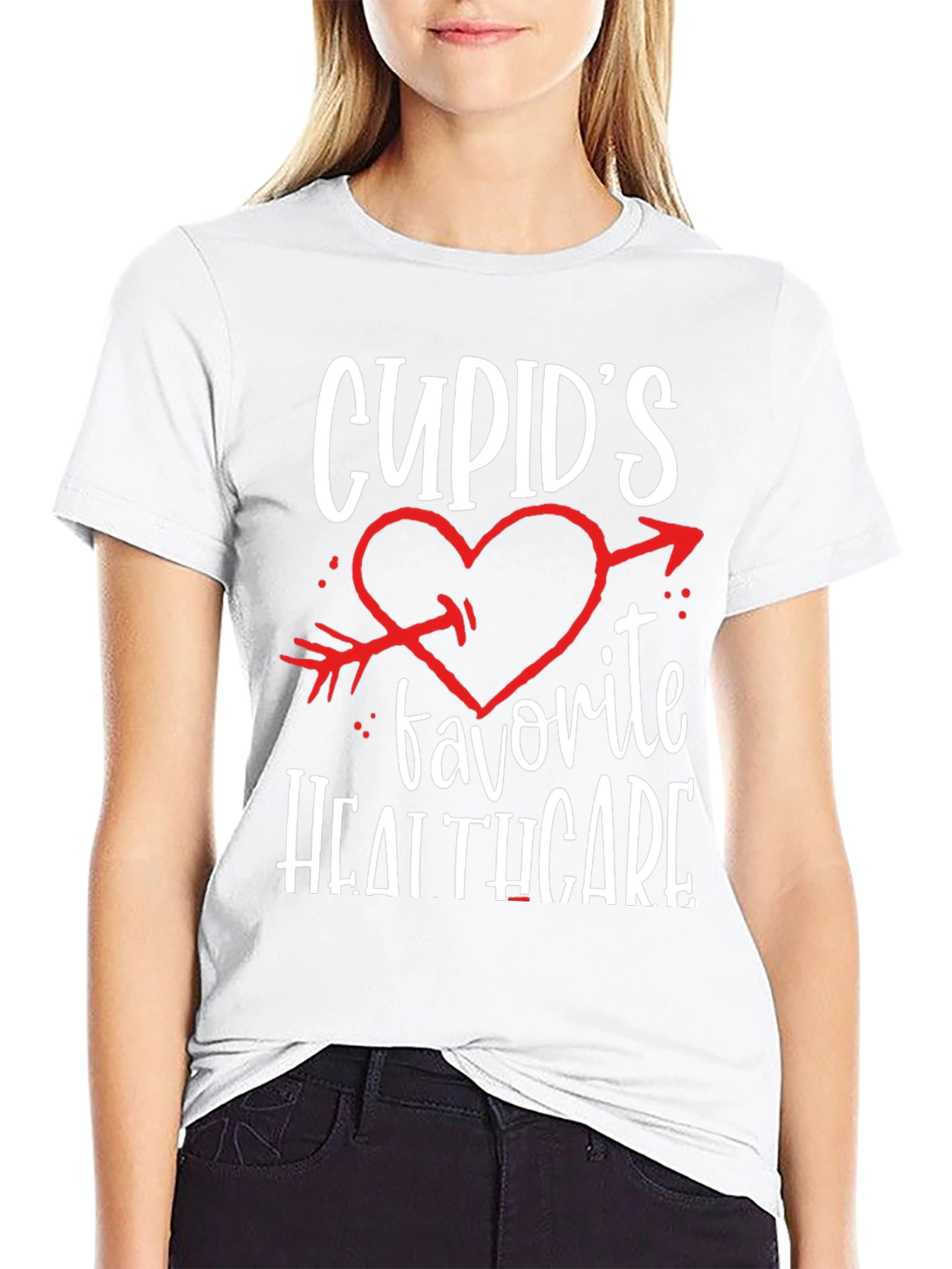 Black Cupid's Favorite Healthcare Black T-Shirt view 9