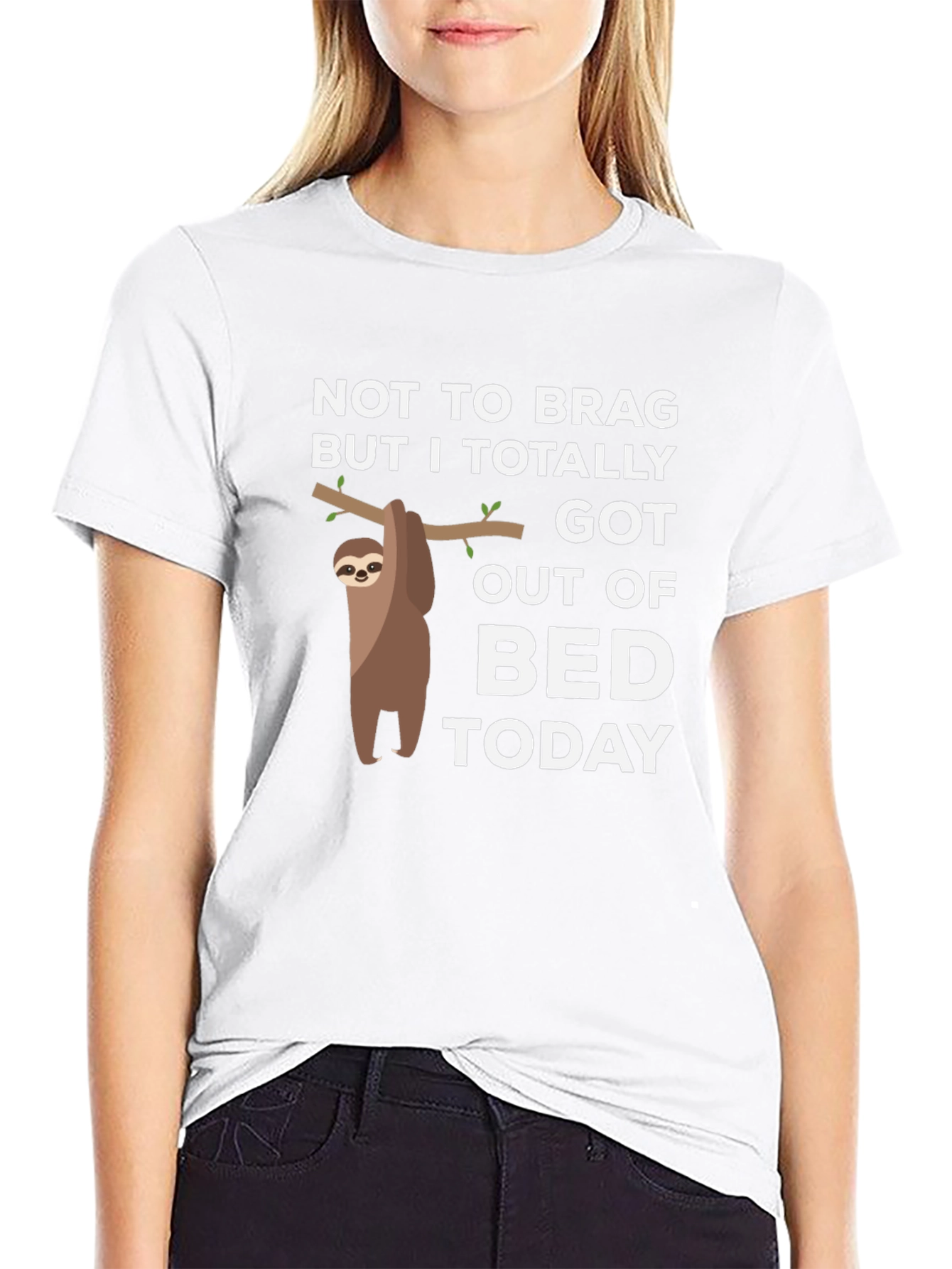 Black Sloth Got Out of Bed T-Shirt - Funny Lazy Tee view 9