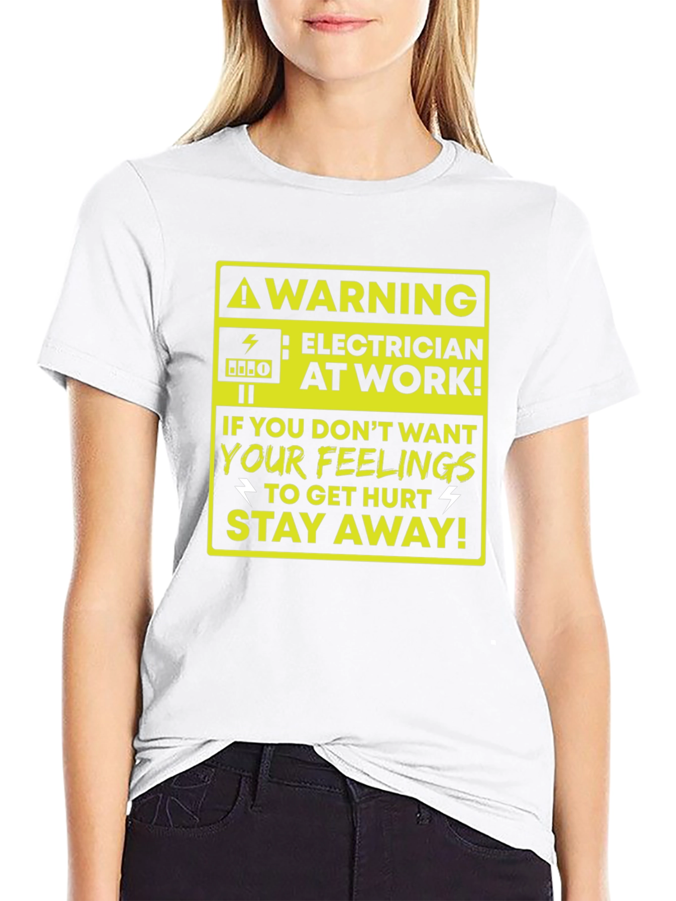 Black Electrician at Work Funny Warning T-Shirt view 9