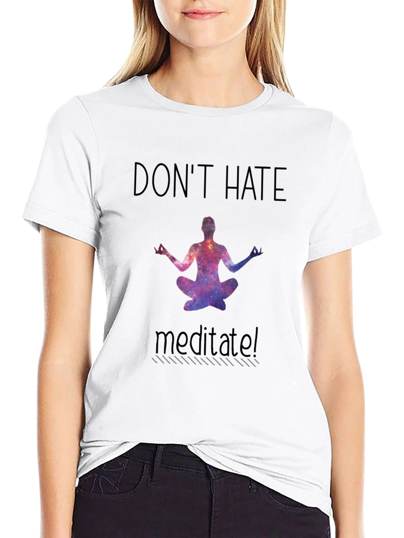 Black Don't Hate Meditate T-Shirt view 9